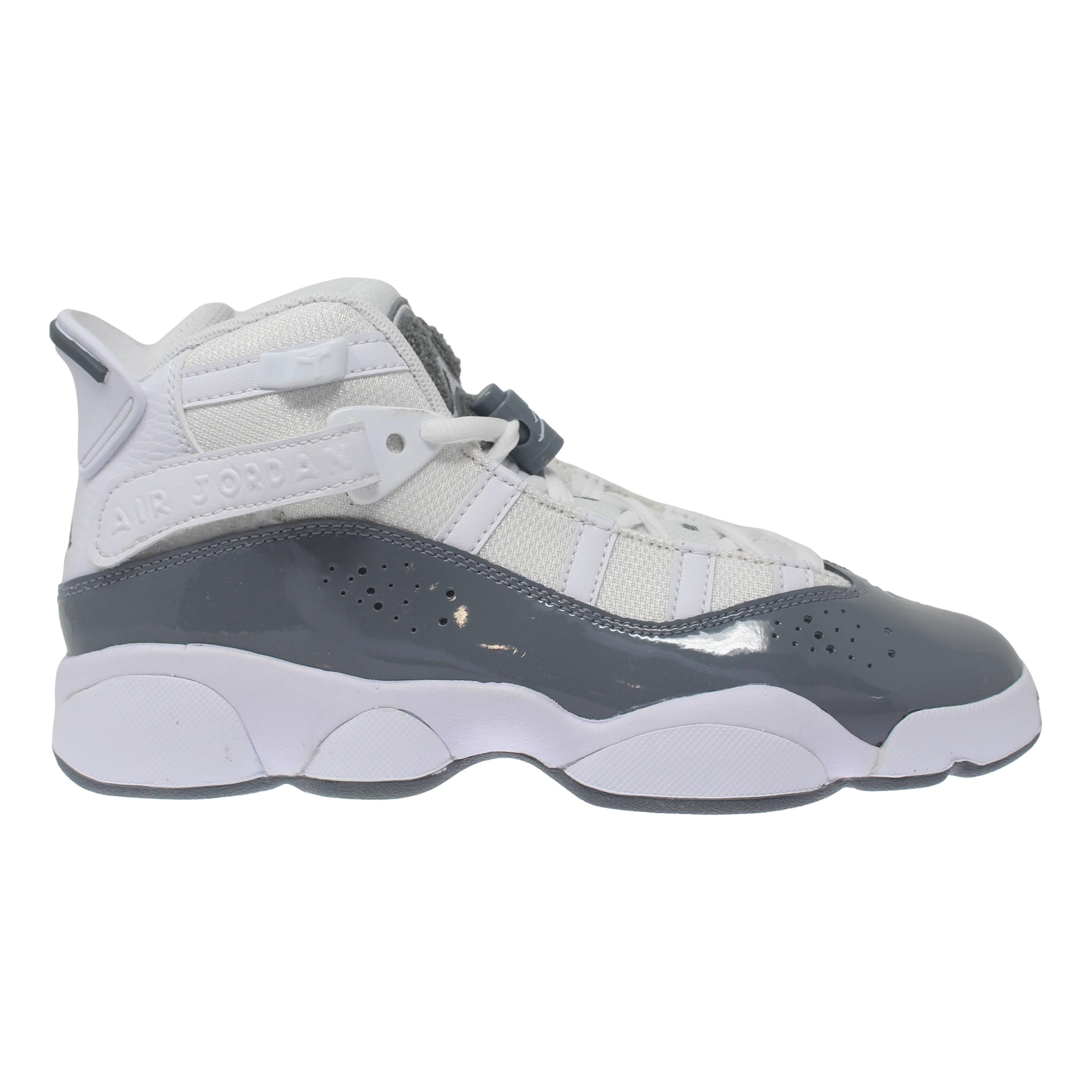 Nike Air Jordan 6 Rings Youth Basketball Shoes (White/Cool Grey, 6 US) dxl3k