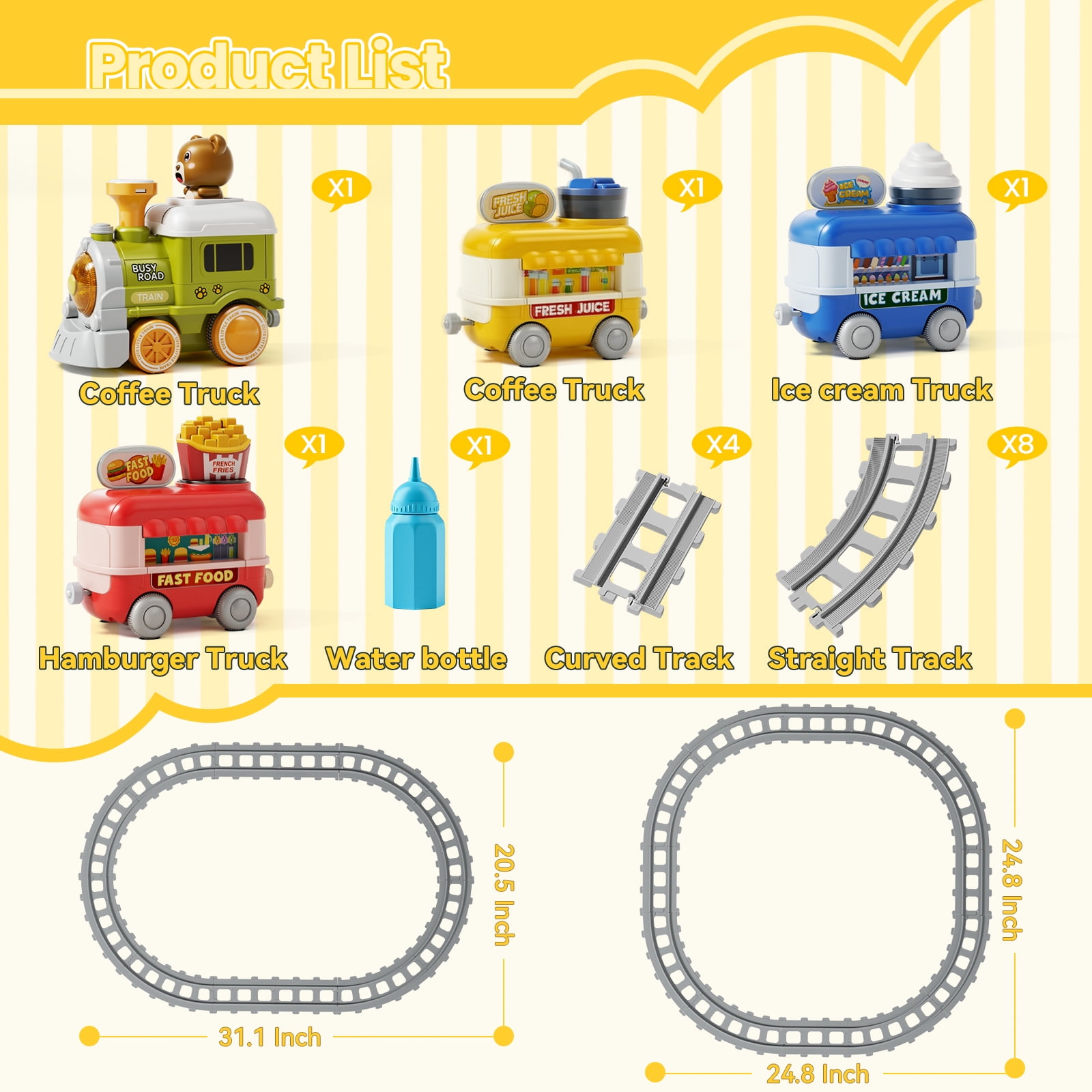 Dimoarch Electric Train Track Play Set with Steam, Light, and Music (Multicolor, 13-Piece Set) td0rc