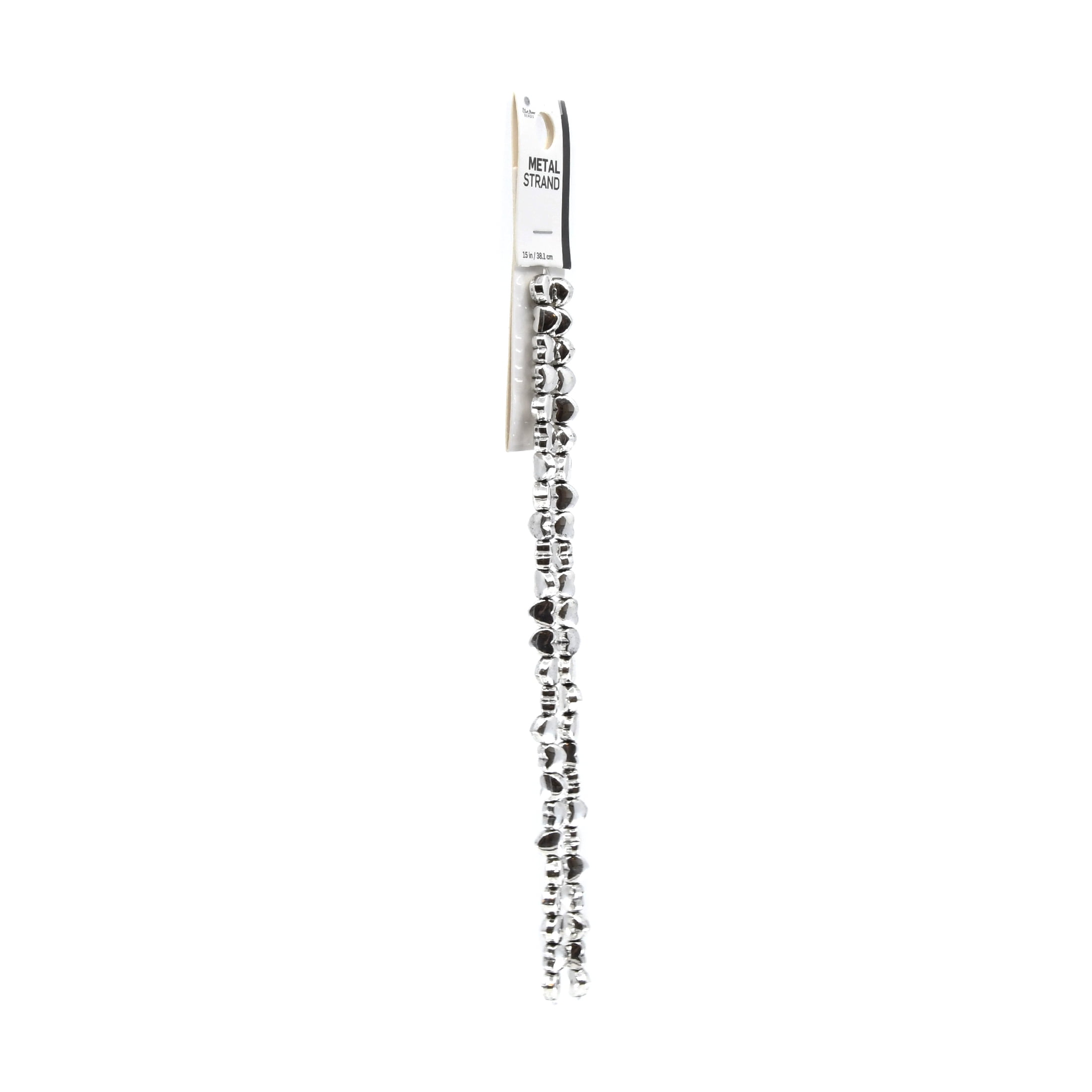 Blue Moon Beads Silver Alloy Heart Bead Strand (Silver, 15 in, 2 Pieces) fba7m