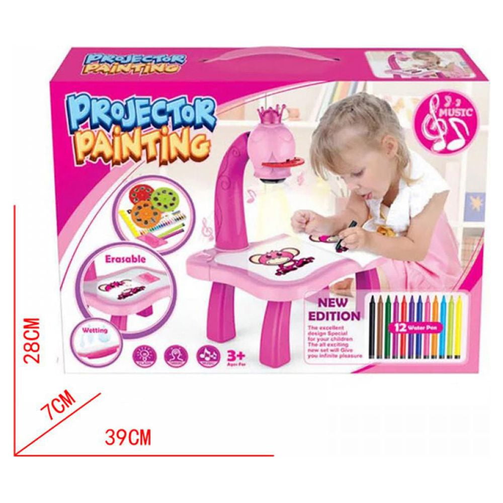 Miyanuby Magnetic Drawing Board Projector Set for Kids (Pink, 9.8 in x 8.3 in) bo89k