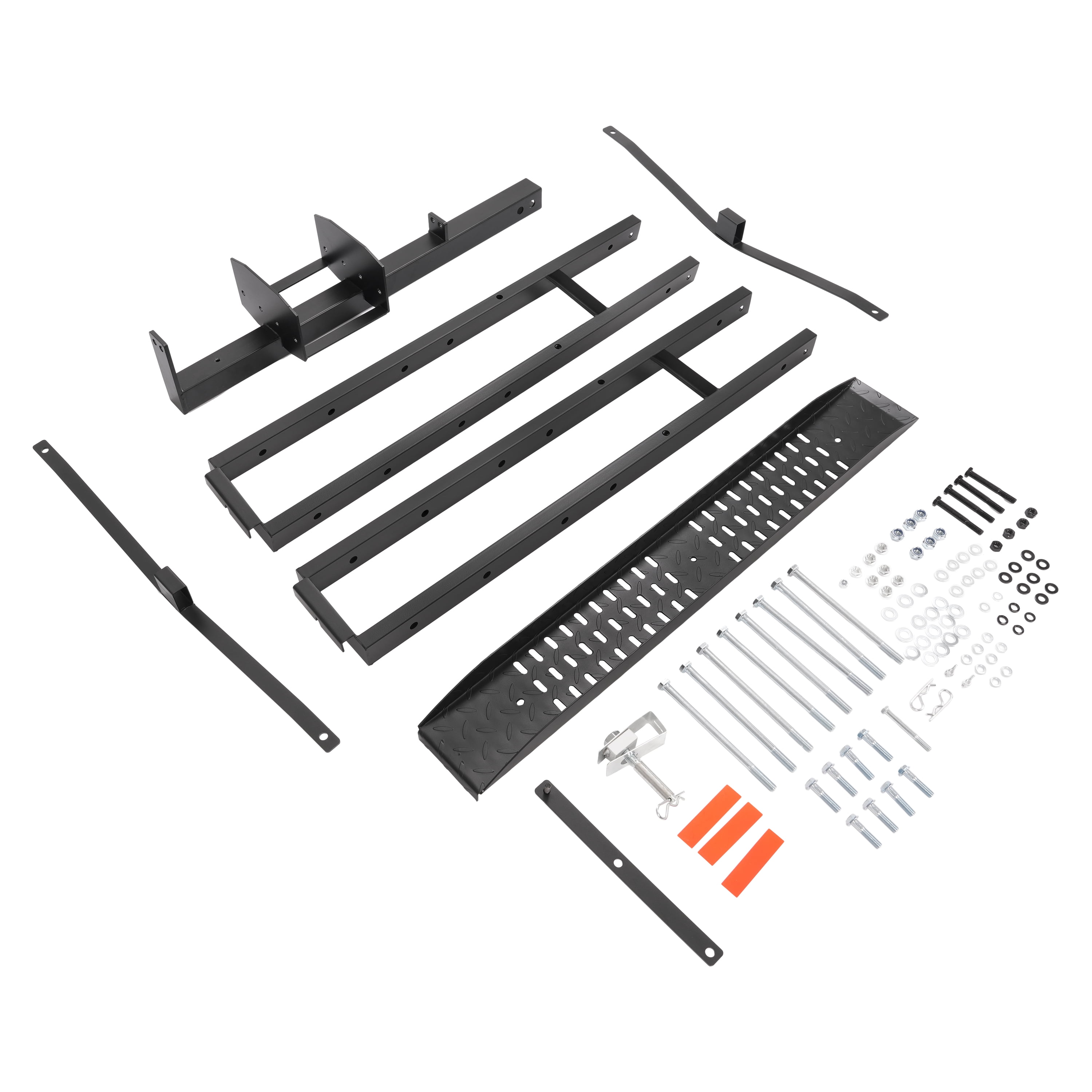 Kojem Motorcycle Dirt Bike Hitch Carrier Rack with Loading Ramp (Black, 500 lb Capacity) zb8pp