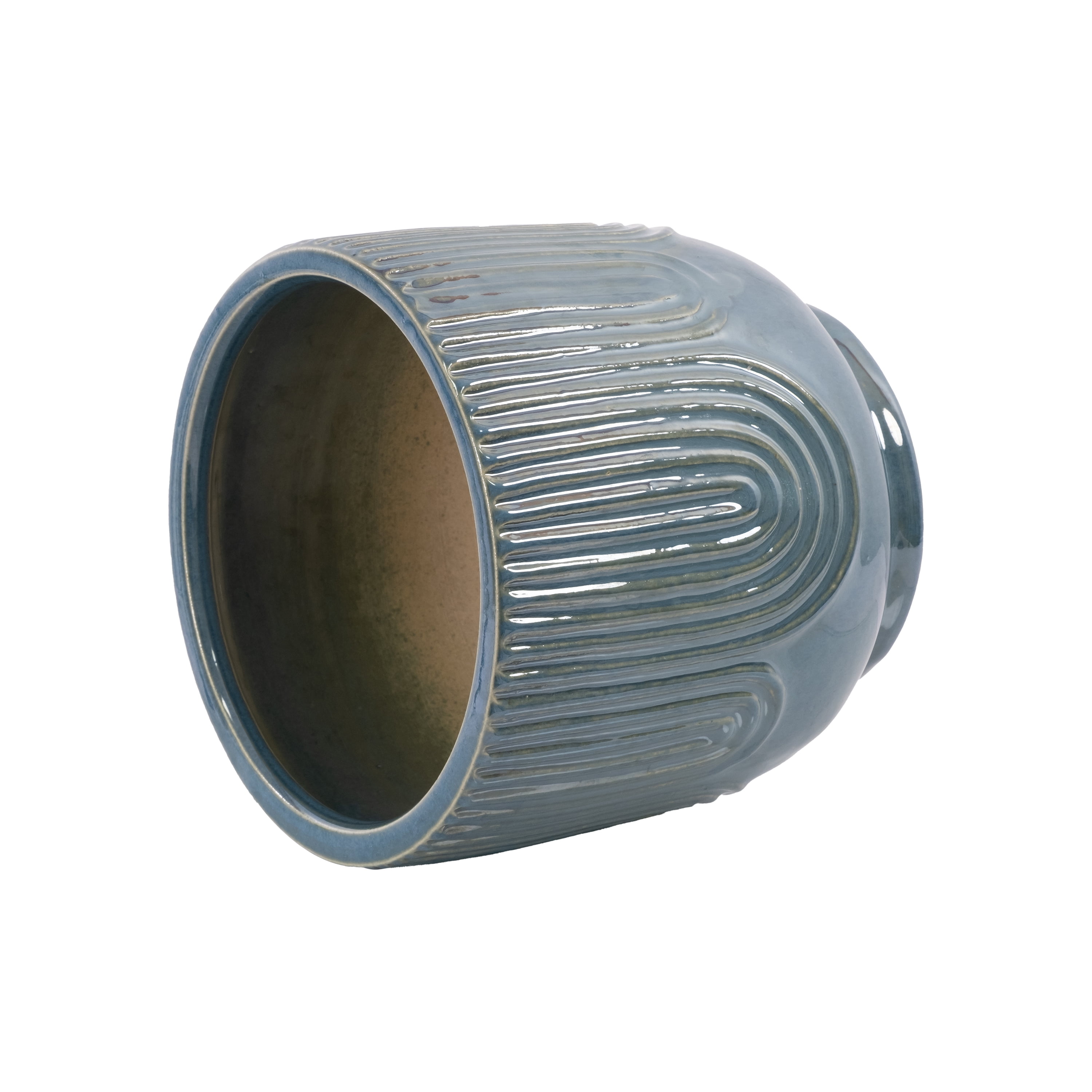 Beautiful Pill Debossed Ceramic Planter (Soft Teal, 8 in) kh0fv