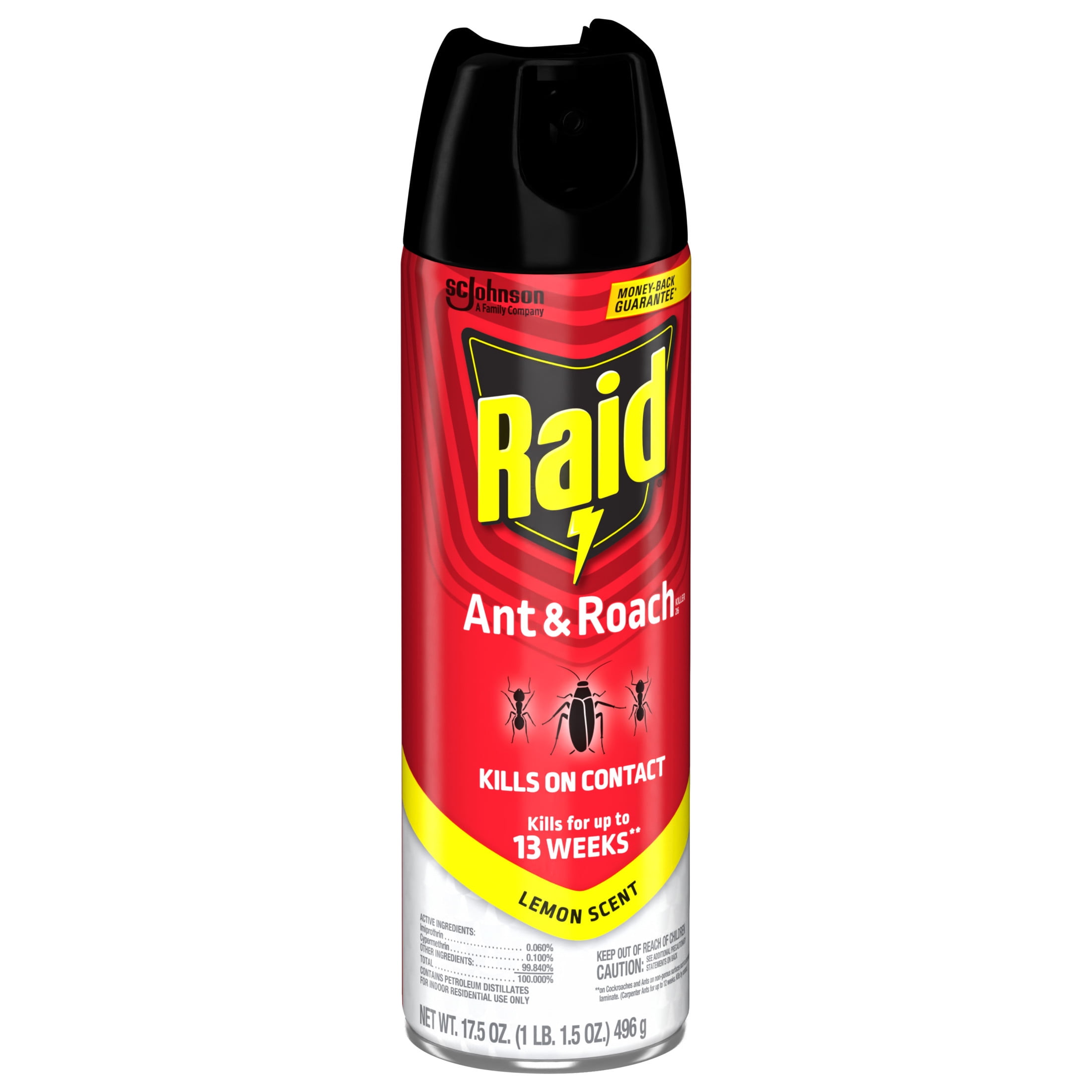 Raid Ant and Roach Insect Killer Spray, Lemon Scented Indoor Pest Control (17.5 oz) 5pq18