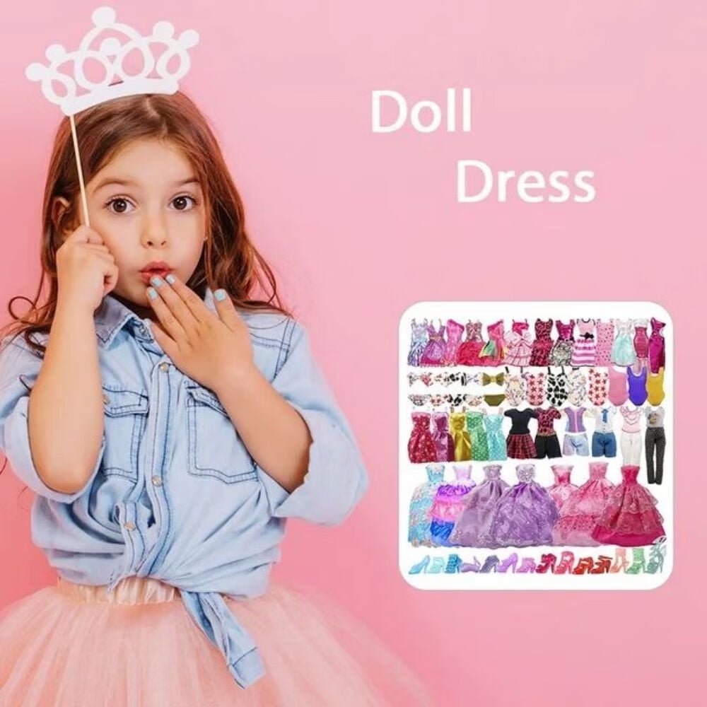 SHUWND 35-Piece Handmade Doll Clothing and Accessory Set for 11.5-Inch Fashion Dolls (35 Pack) qkke6