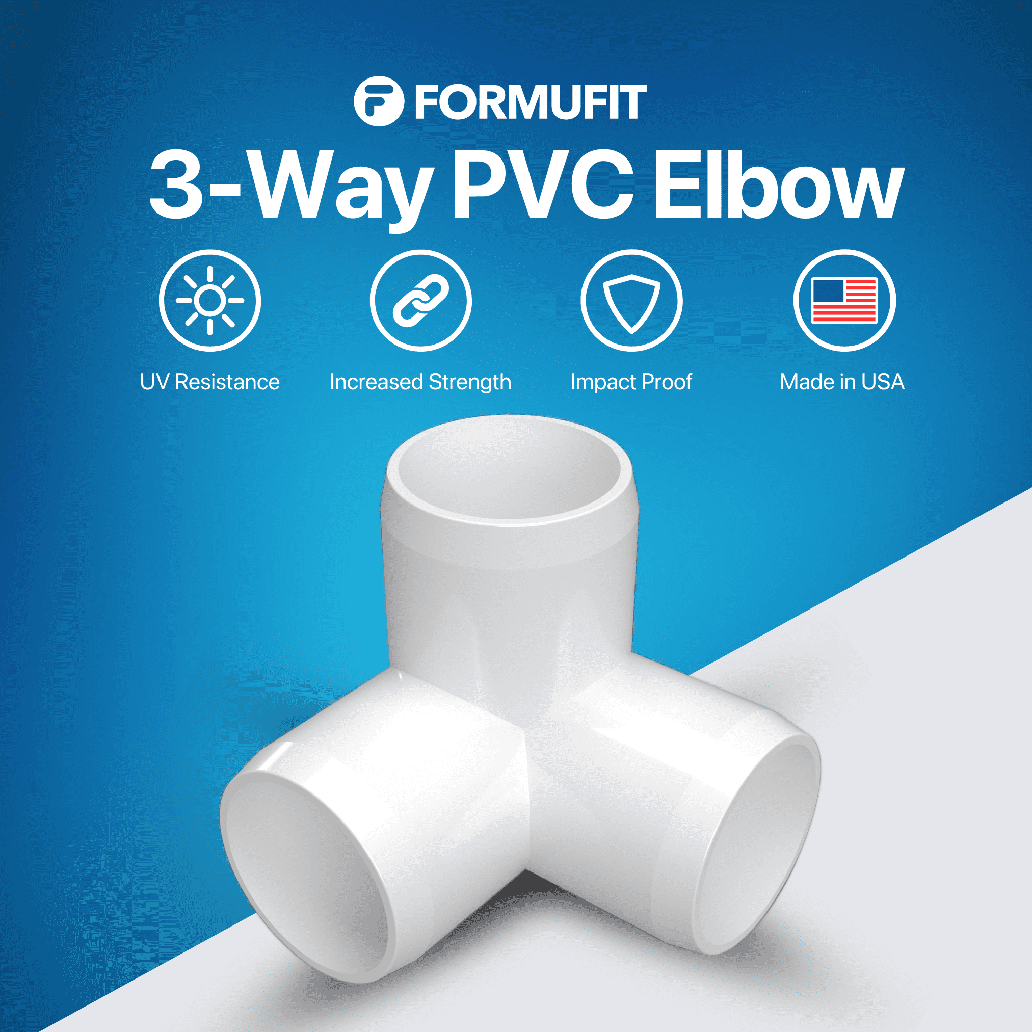 Formufit 3/4 in 3-Way Elbow Furniture Grade PVC Pipe Fittings (White, 8-Pack) f3onl