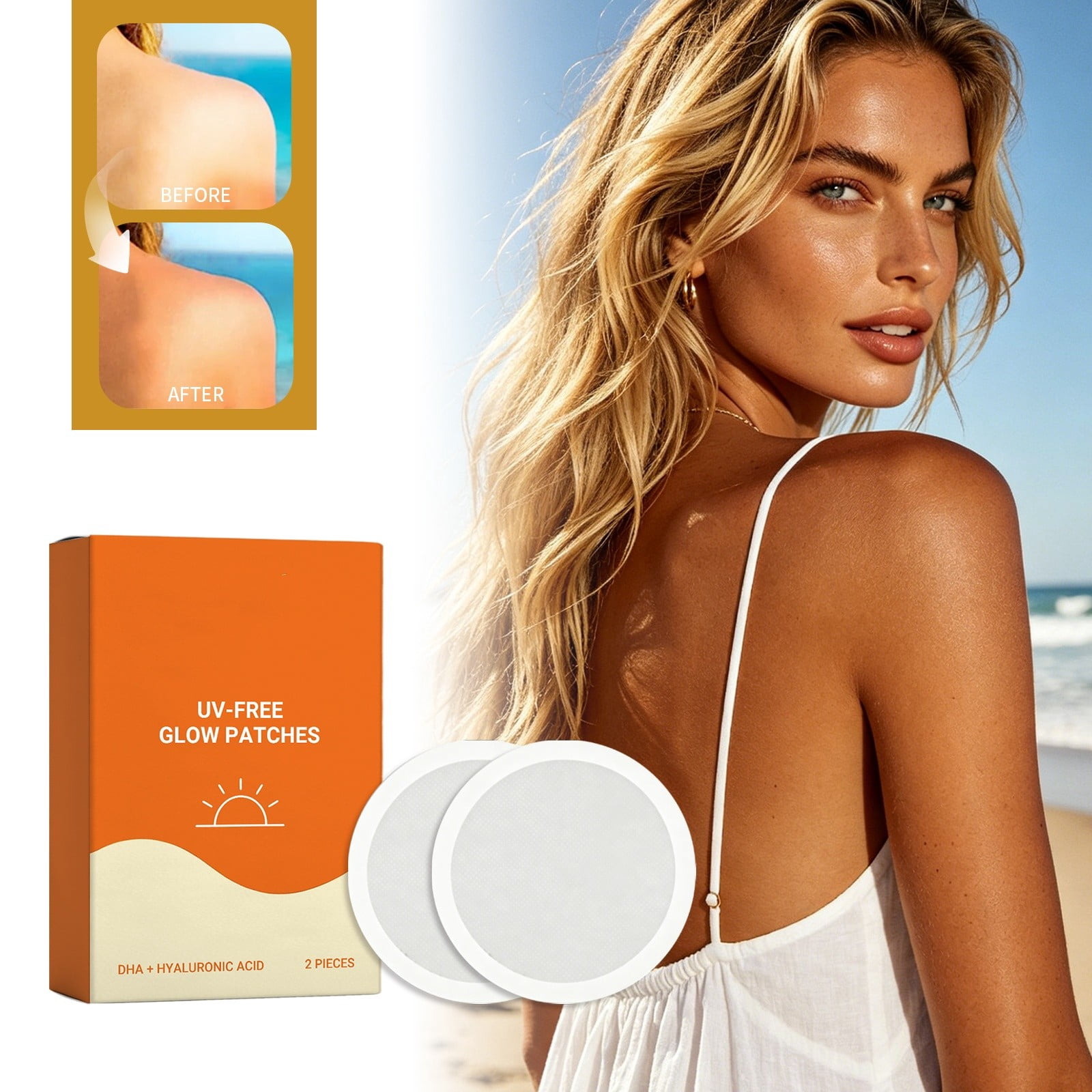 XMMSWDLA Sunless Tanning Patch, Self-Tanning Body Sticker for Natural Glow (2 Pack) t3ctb