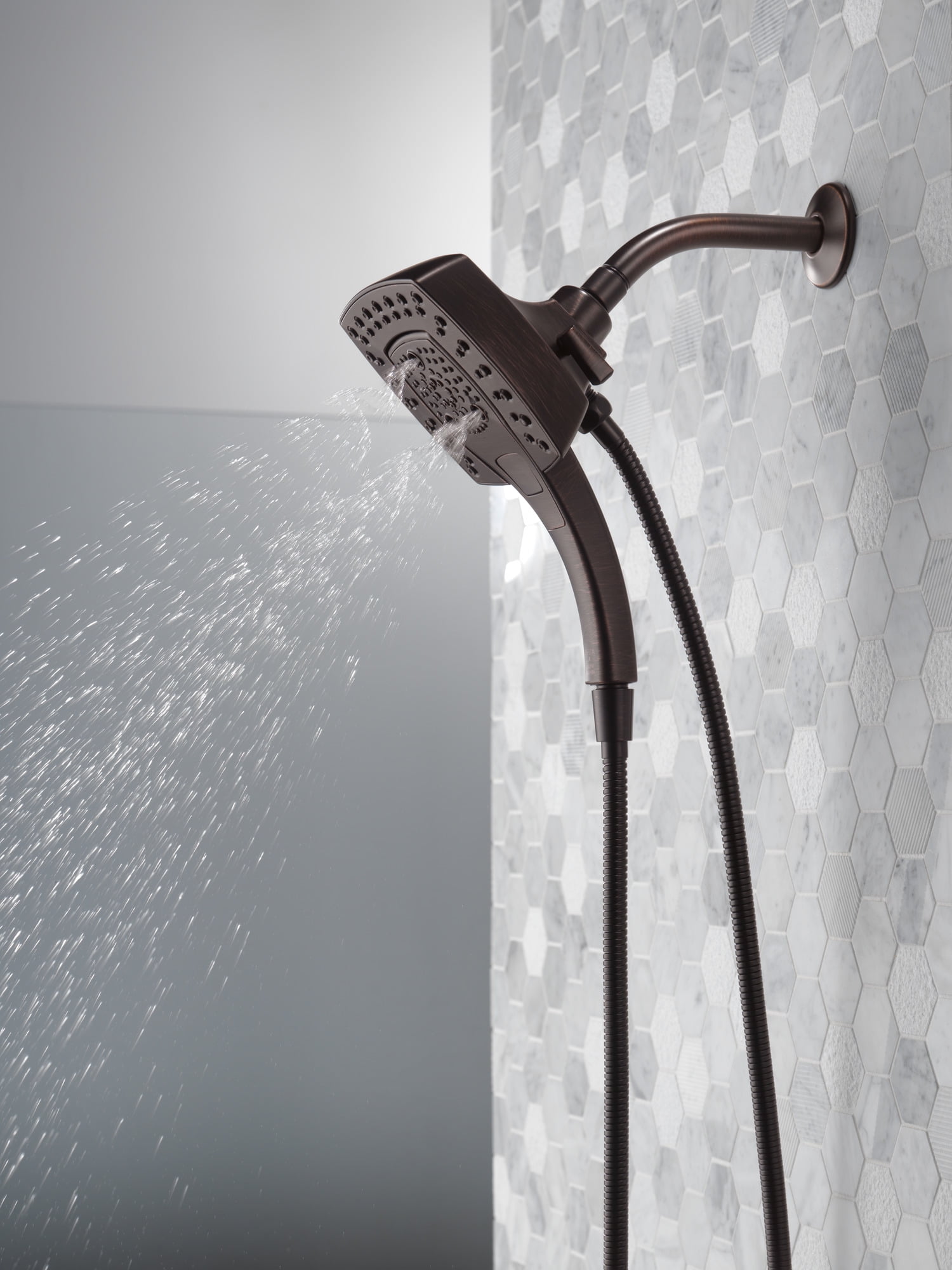 Delta Faucet In2ition 5-Setting Two-in-One Shower Head and Hand Shower (Venetian Bronze) 7je15