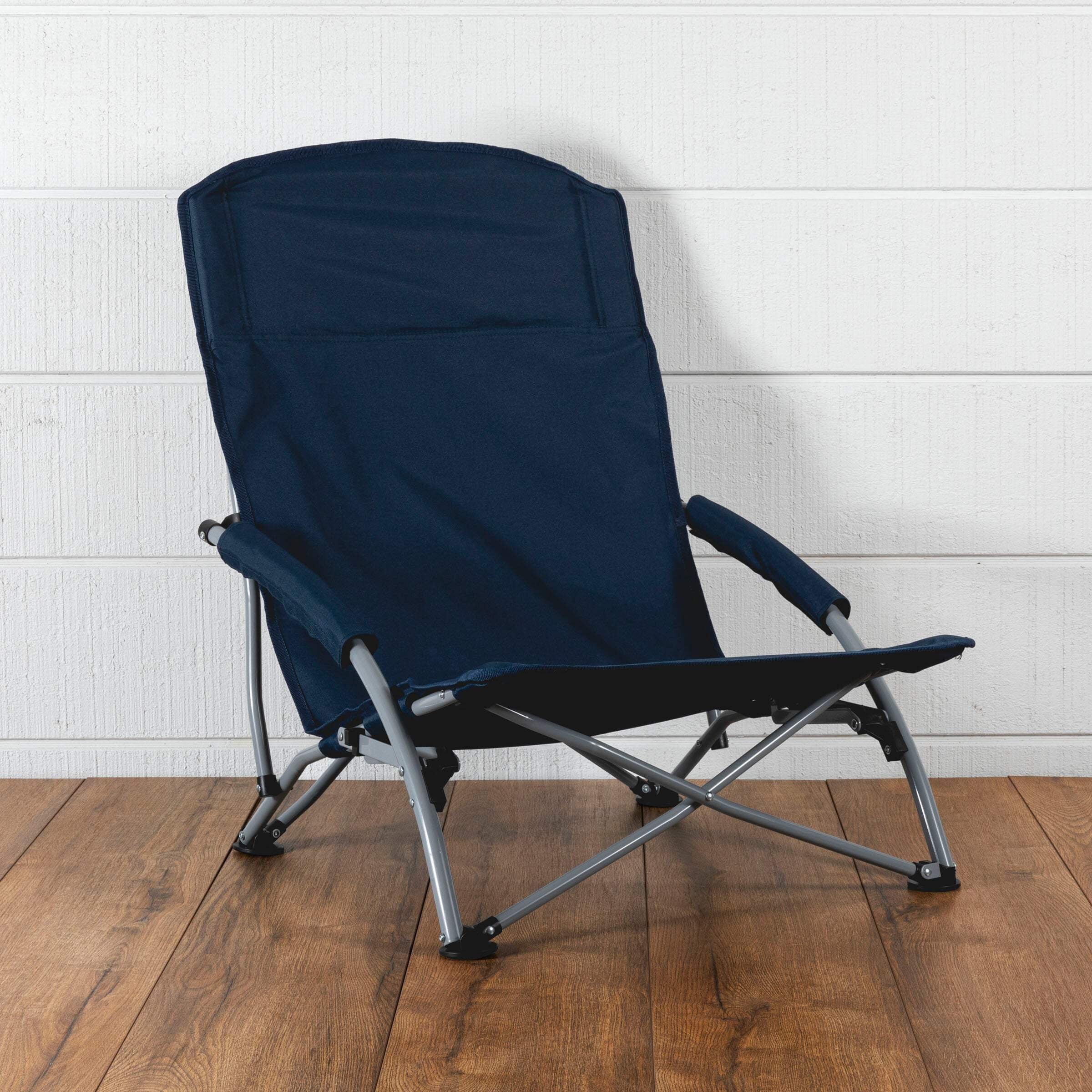 Oniva Tranquility Beach Chair, Portable Folding Low Camp Chair with Carry Bag (Blue) euttz
