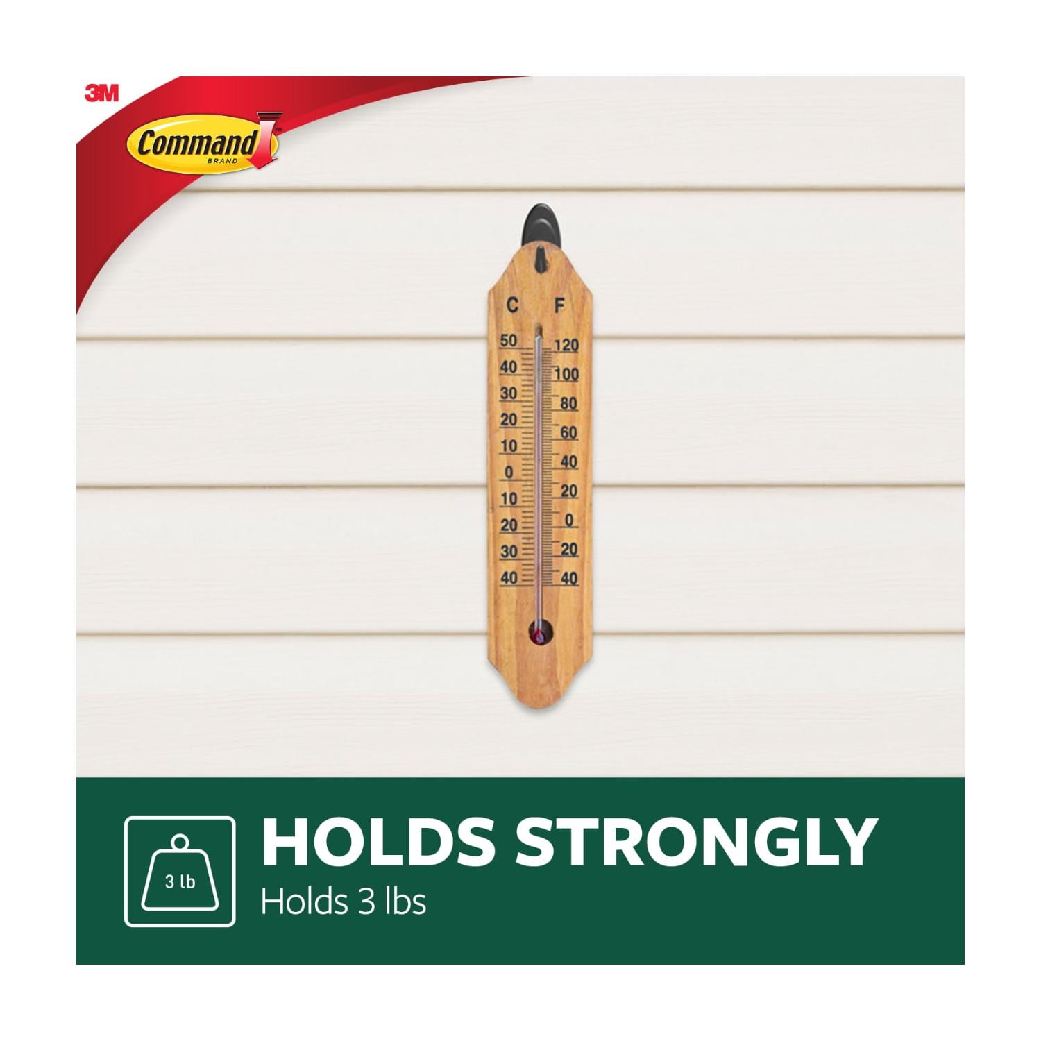 Command Outdoor Slate Terrace Hooks (Black, Medium, 2 Hooks, 4 Strips) 8qguu