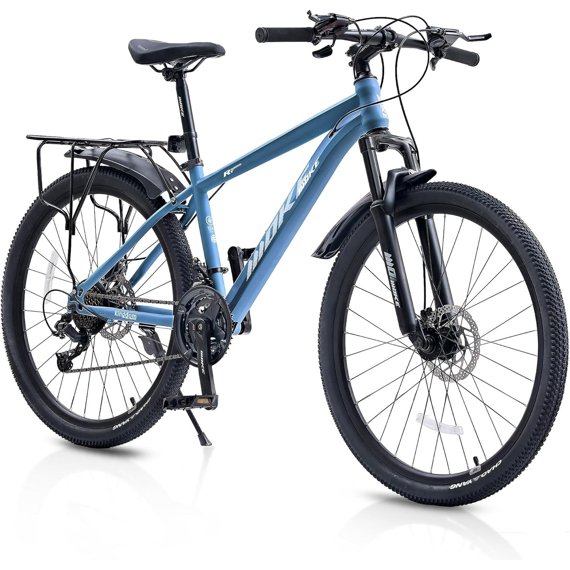 NEORIVERE 21-Speed Mountain Bike for Men, Dual Disc Brakes with Suspension Fork (Blue, 26 in) kvxdo