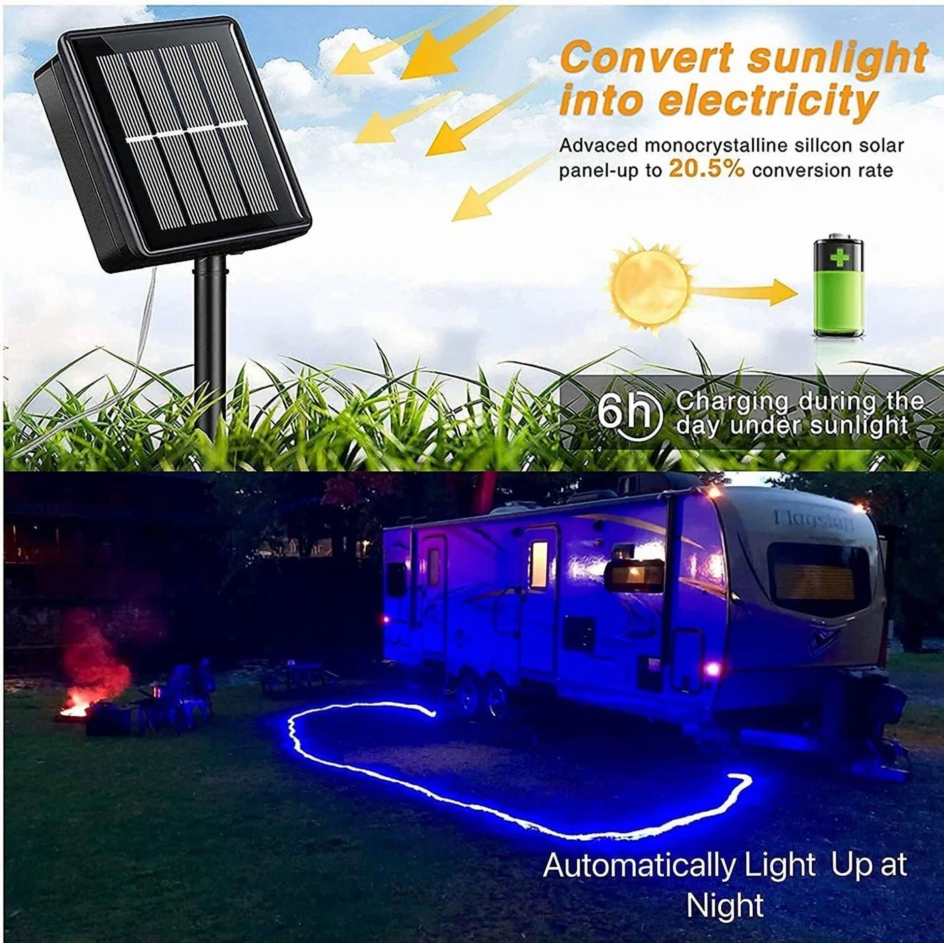 Purely Elizabeth Solar LED String Lights for Christmas Garden Decoration (Warm White, 33 ft) 7po77