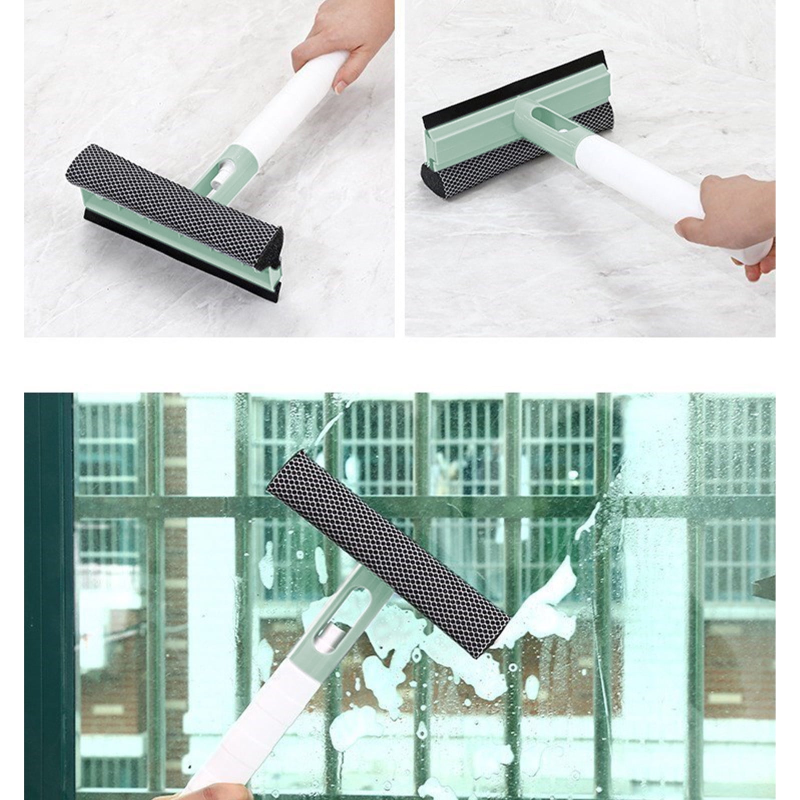 WNEXOPE All Purpose Shower Squeegee, Streak-Free Bathroom Cleaner Tool for Glass Doors, Mirrors, and Windows (Green, 13.19 in x 7.8 in) 8rfs4