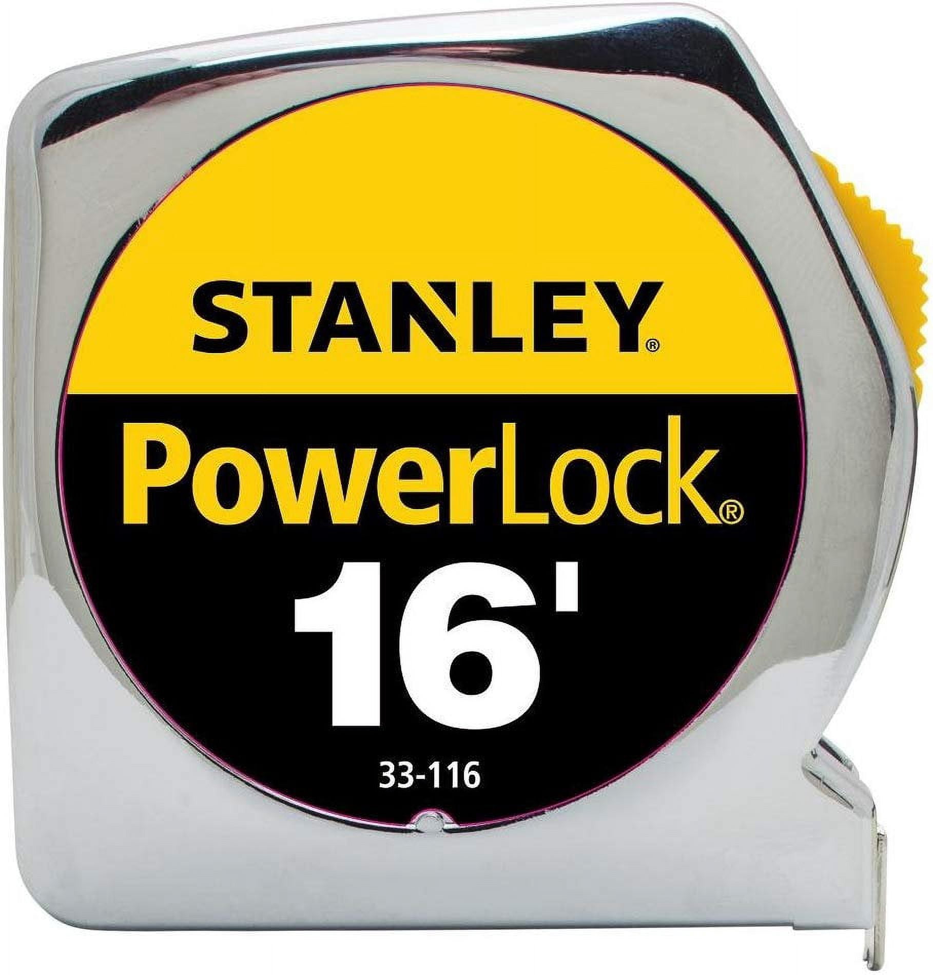 Stanley PowerLock Tape Rule Heavy-Duty Measuring Tool (Silver, 16 ft) 92ioh
