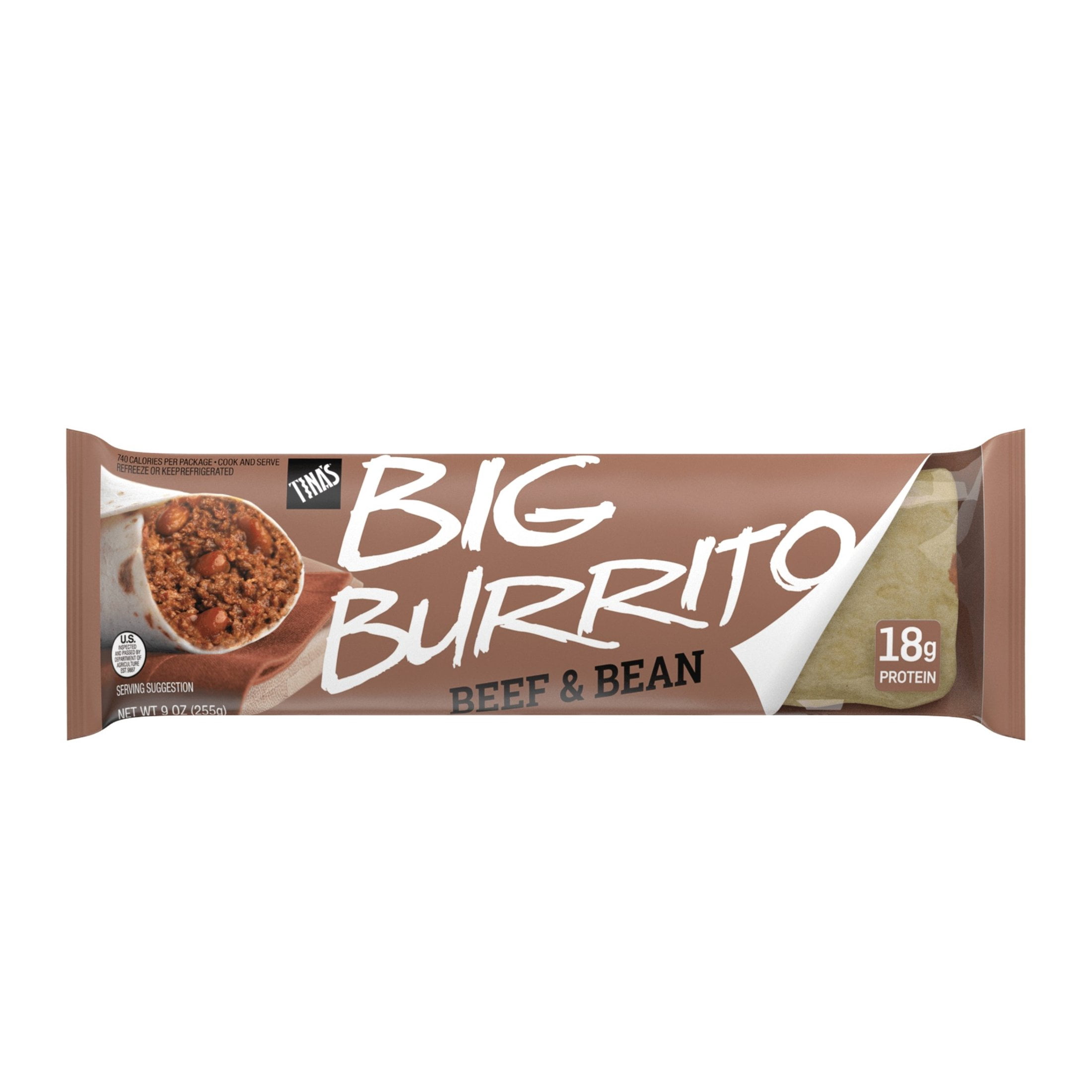 Tina's Big Burrito Beef & Bean, Hearty Frozen Meal (9 oz) w81vs