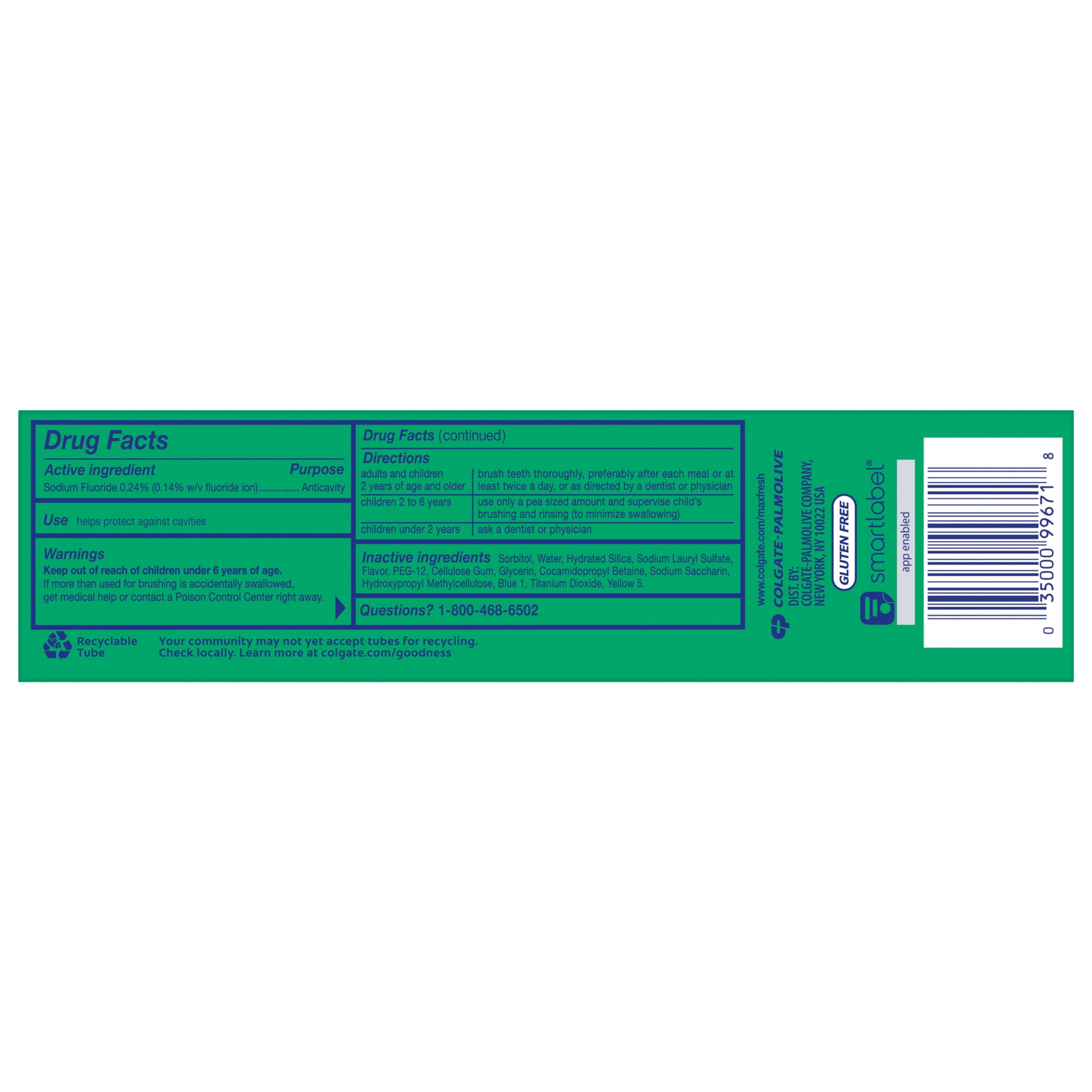 Colgate Max Fresh Whitening Toothpaste with Mini Breath Strips, Clean Mint (6.3 oz) 0uivi
