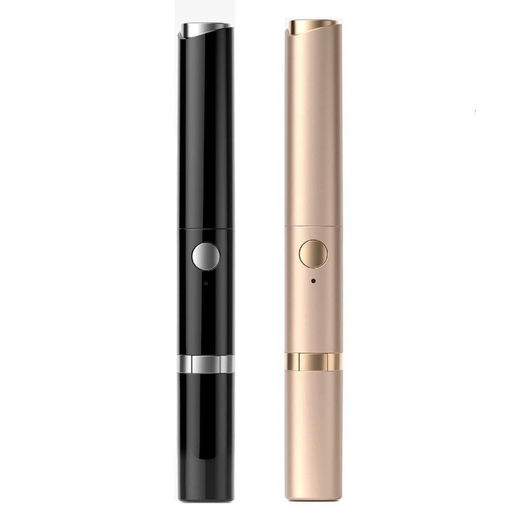 Necvior 2-in-1 Electric Eyebrow Trimmer and Heated Eyelash Curler, Precision Facial Hair Remover (Gold) l3n2t