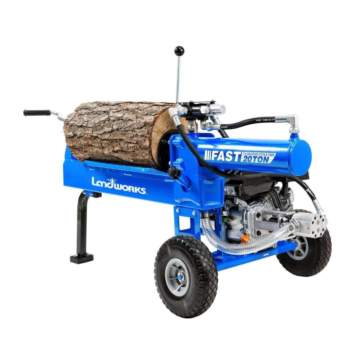 Landworks 20-Ton Log Splitter, Heavy-Duty Gas Powered Wood Splitter with 7HP 209CC Engine (16 in Diameter Capacity) 4quum