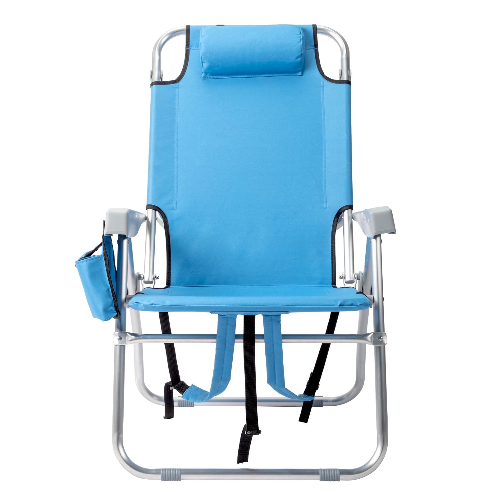 Zimtown Folding Backpack Beach Chair, Portable Lightweight Camping Seat (Blue, 1 Pack) 8ainp