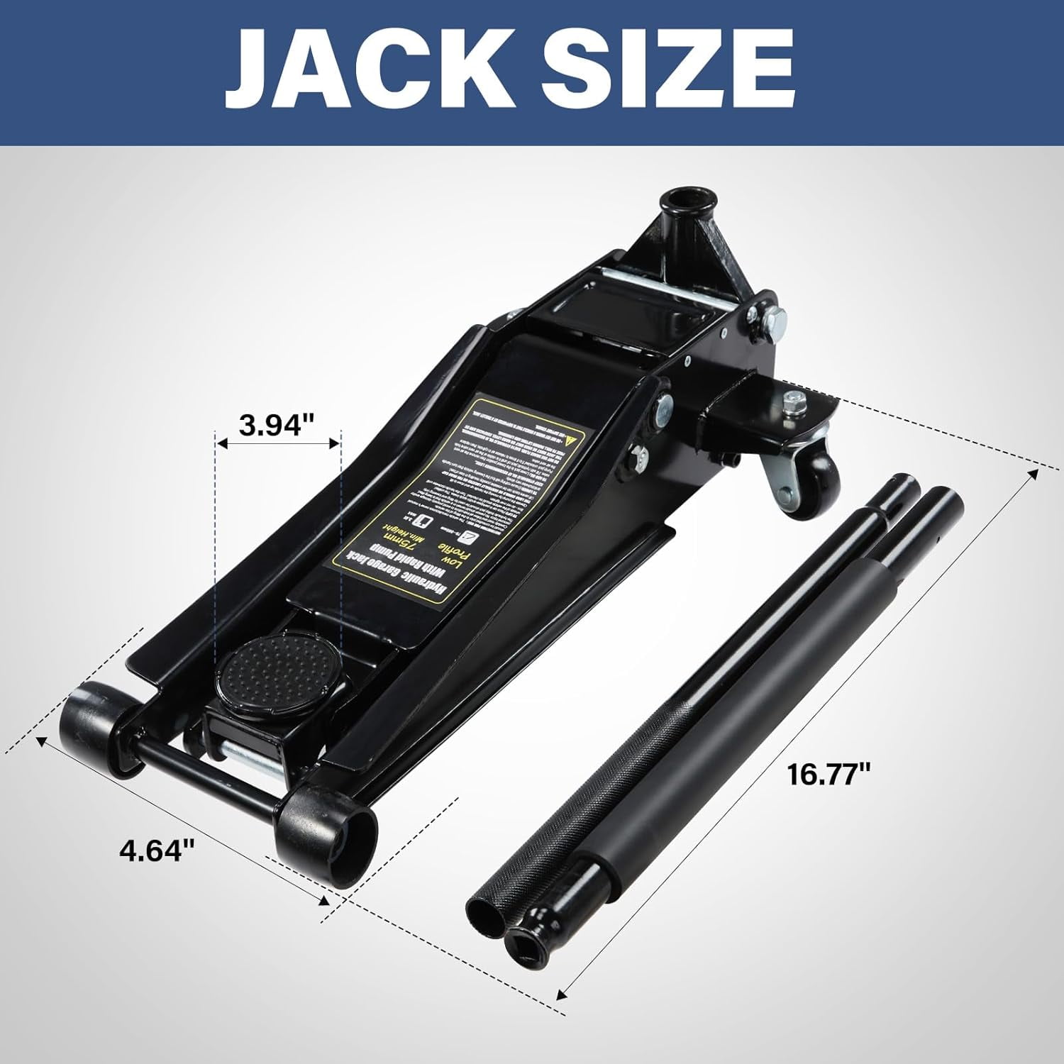 Ktaxon 3 Ton Hydraulic Floor Jack, Heavy-Duty Low-Profile Car Lift (Black, 6000 lb) j8emp
