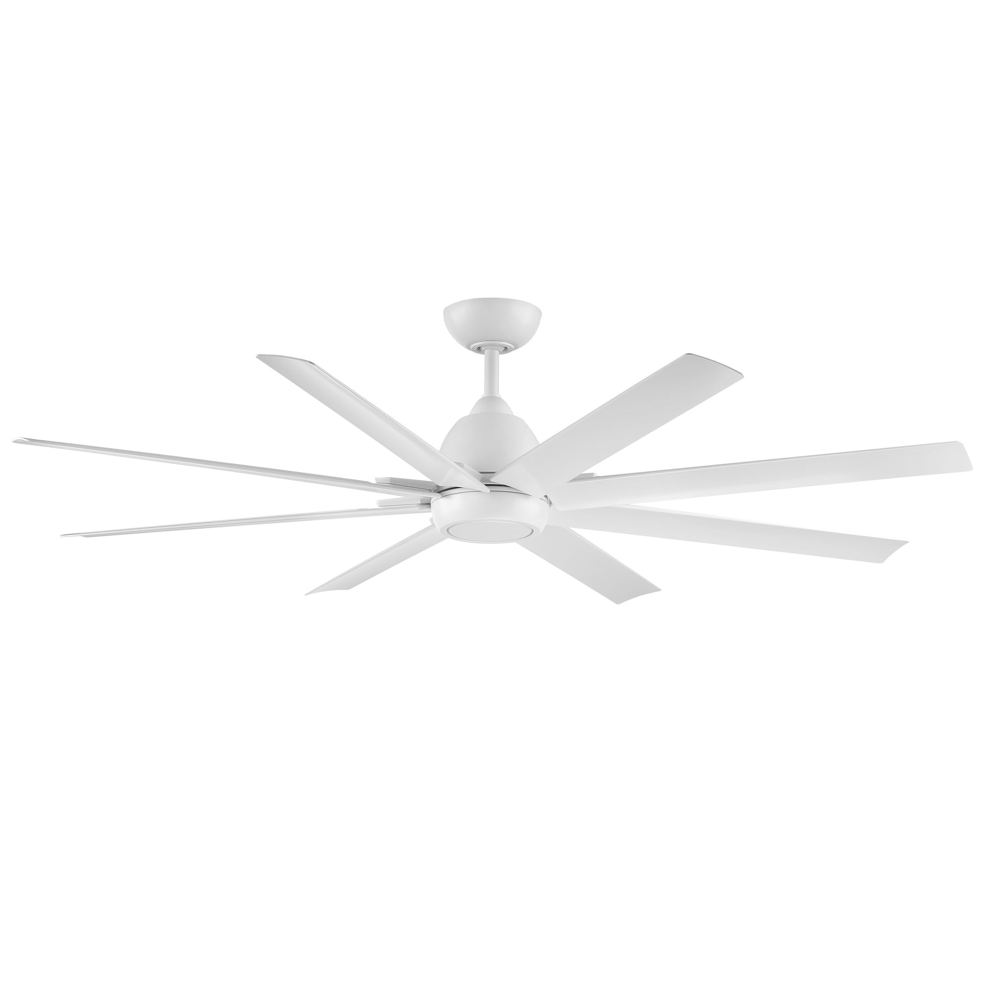 WAC Lighting Mocha XL Smart Ceiling Fan, 8-Blade Indoor Outdoor Fan with Remote Control (Matte White, 66 in) 3b85t