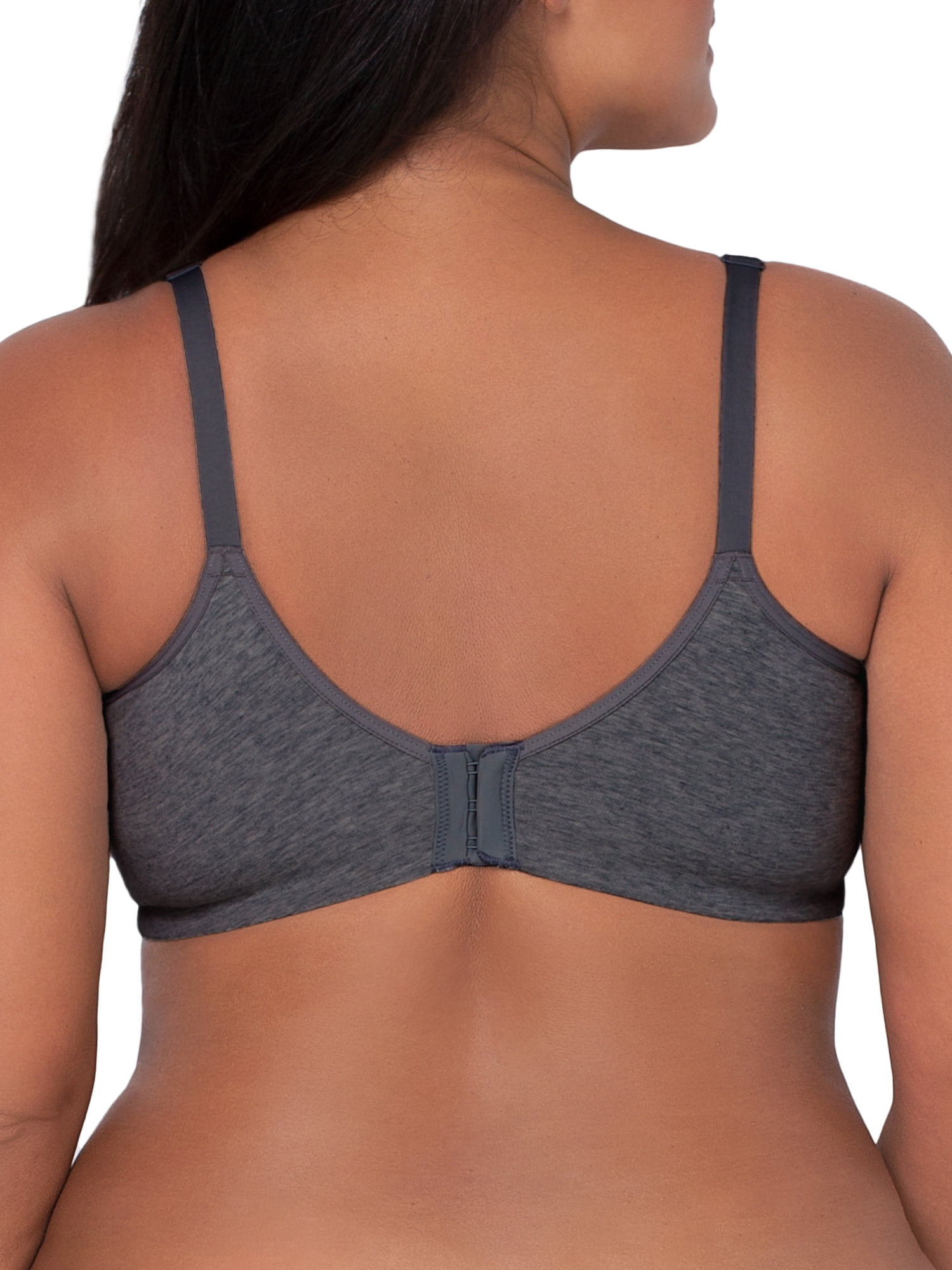 Fruit of the Loom Women's Unlined Underwire Cotton Stretch Bra (Black, 2-Pack) rsdub