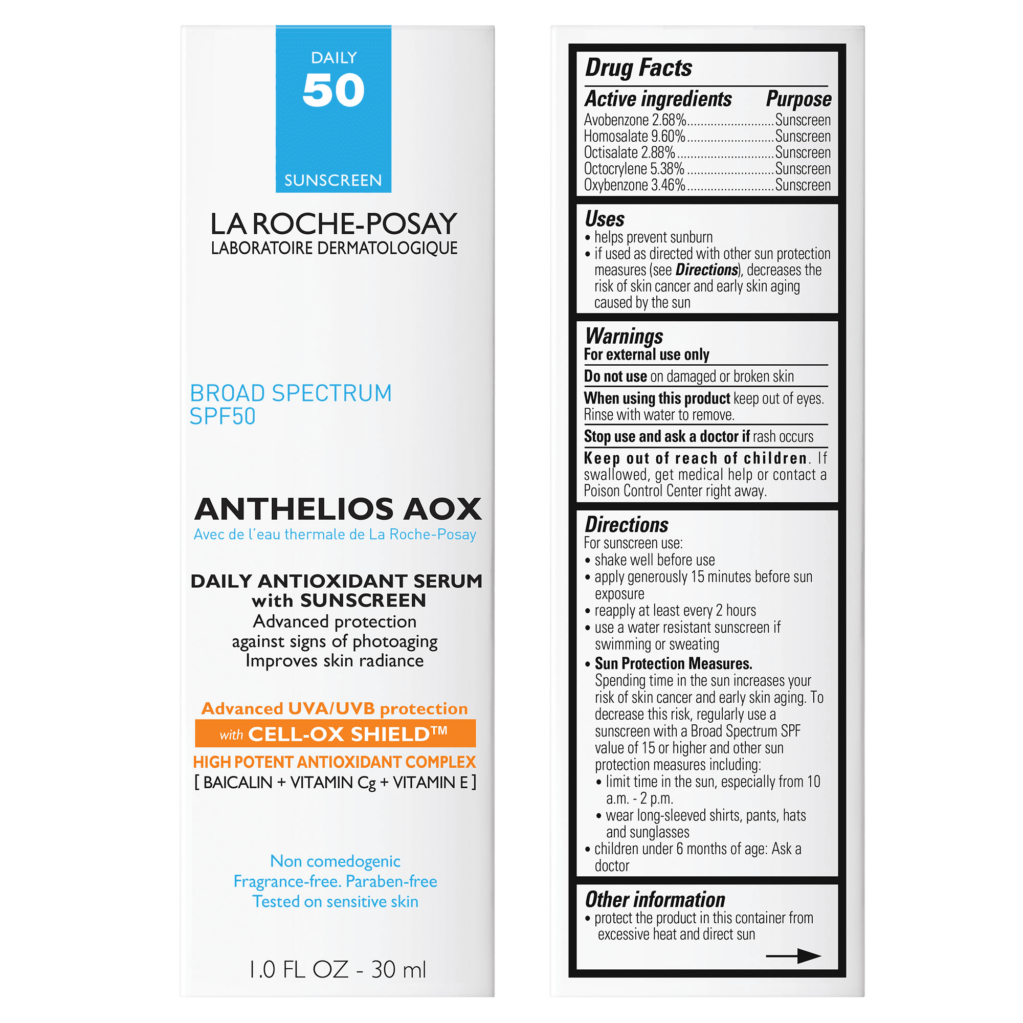 La Roche-Posay Anthelios AOX Daily Antioxidant Serum with SPF 50 Sunscreen (1.0 fl oz) mkvtm