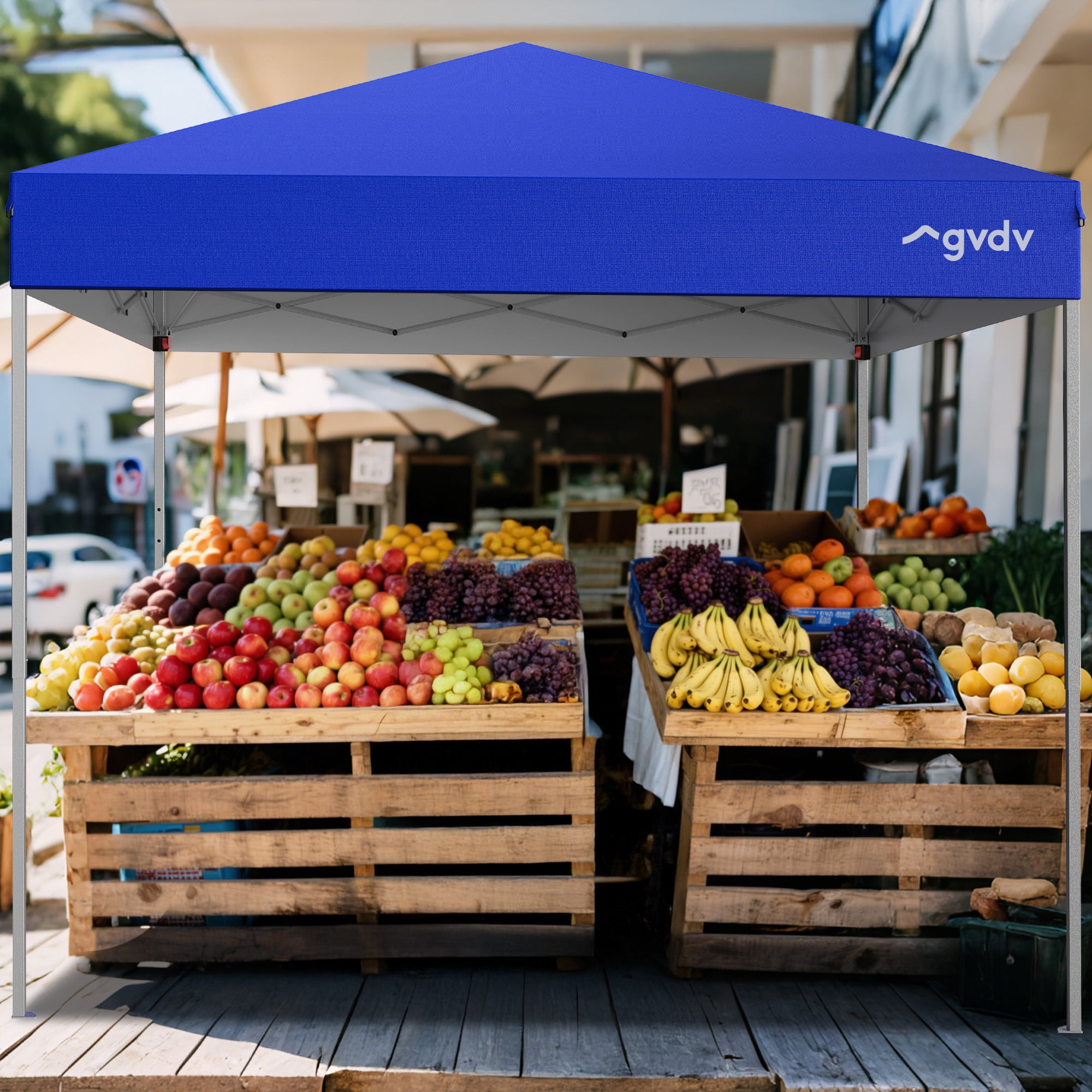 GVDV 10x10 ft Pop-up Canopy Tent, Heavy-Duty Outdoor Gazebo with Adjustable Height (Blue, 10x10 ft) k4s2a