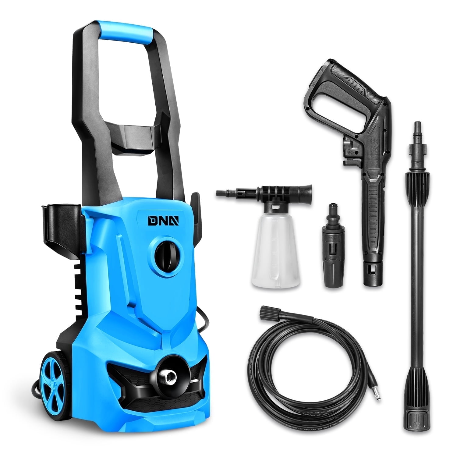 DNA Motoring Portable Electric Pressure Washer High-Pressure Power Cleaner (Blue, 1813 PSI) dae1h