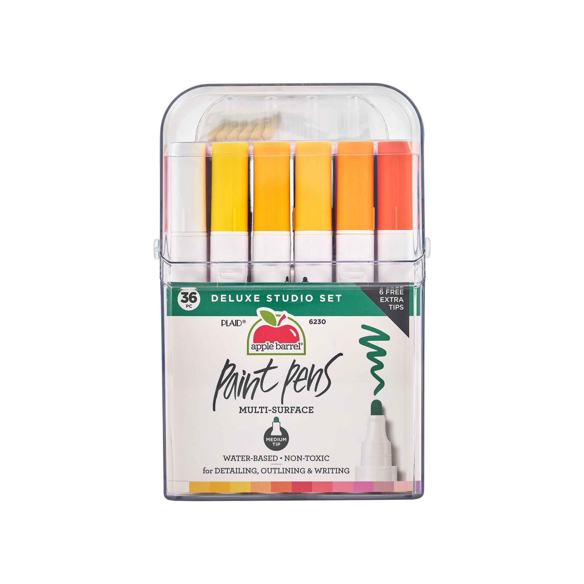 Apple Barrel Multi-Surface Paint Pens Deluxe Studio Set, Medium Tip (36 Count) iv4b6