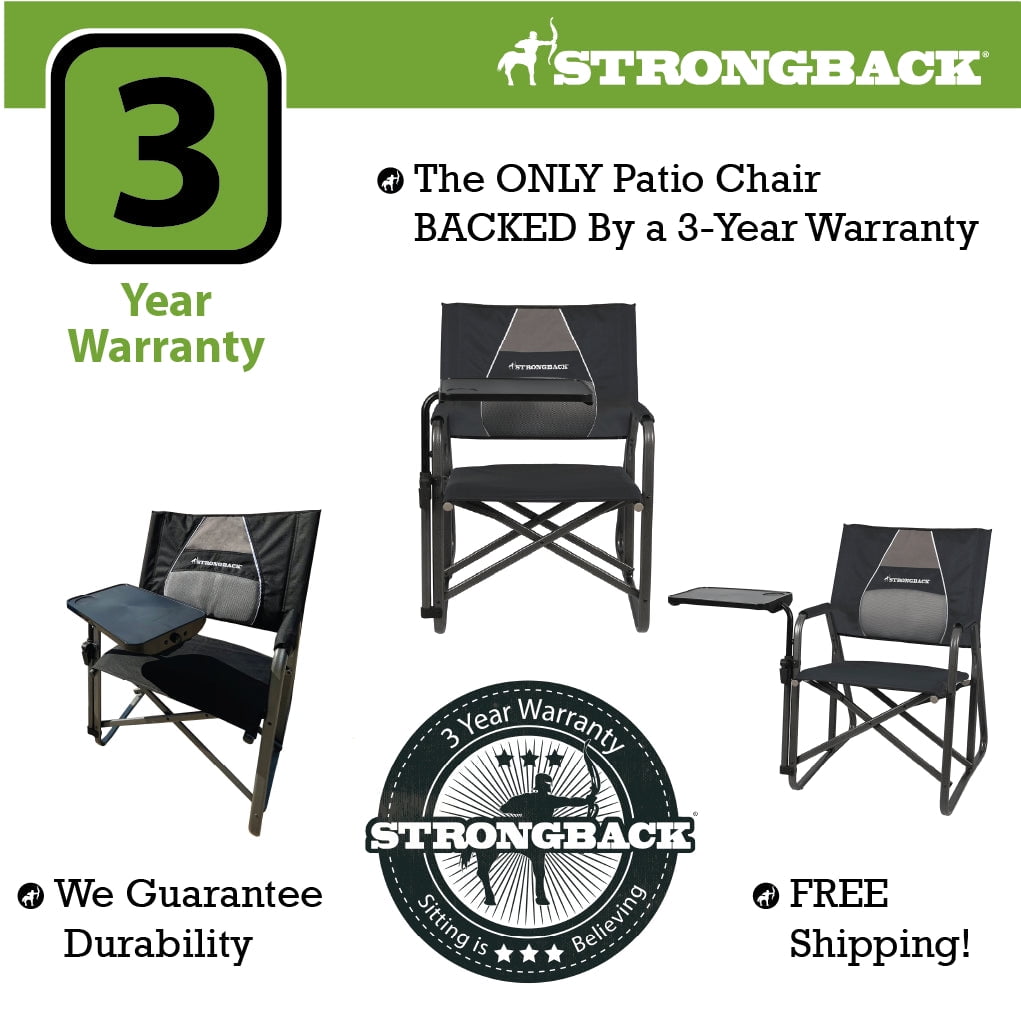 Strongback Director Rocker Folding Camping Chair (Black, 1 Count) gs7kv