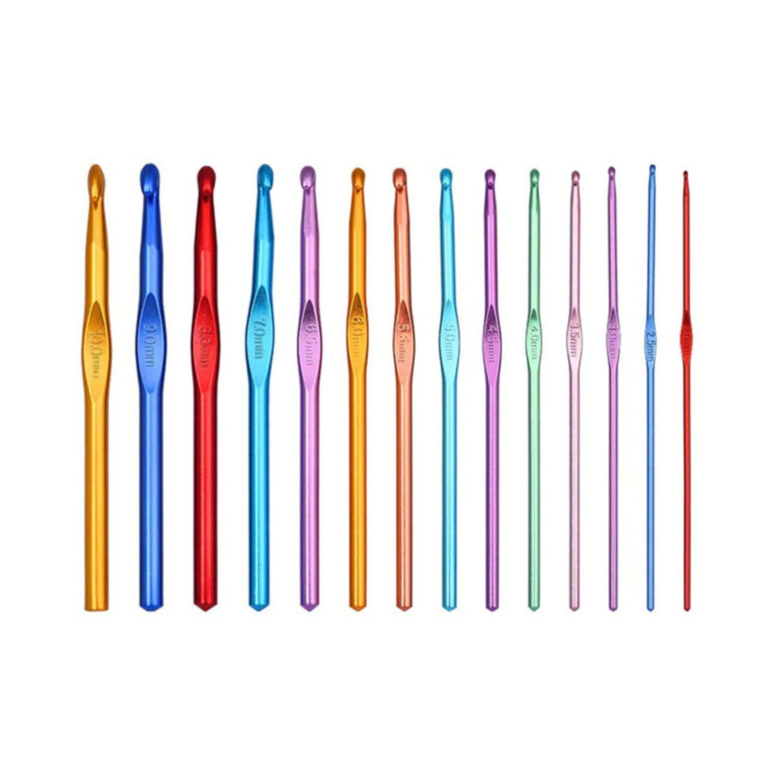 giyblacko Crochet Hooks Set Aluminum Knitting Needles Ergonomic Craft Tool Kit (Green, 14-Piece Set) 9hko3