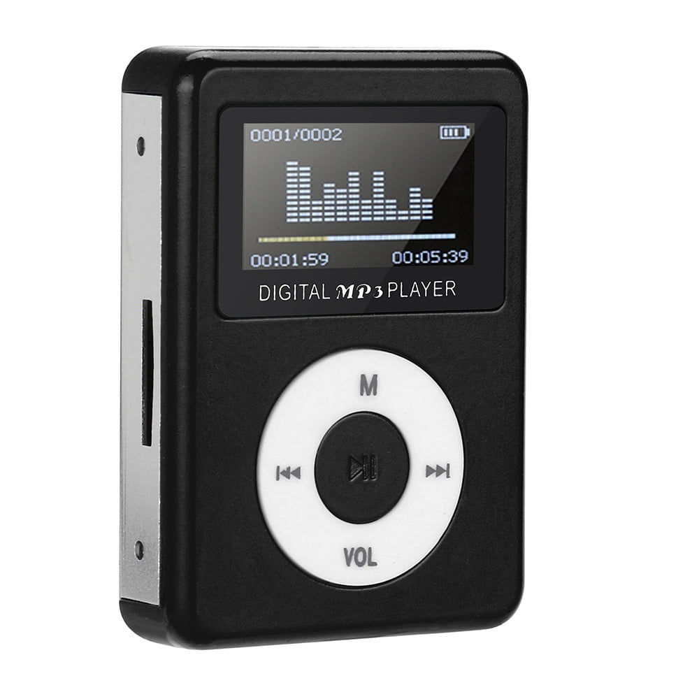 Clukuo Portable Digital MP3 Player with LCD Screen (Black, 2.36x1.57 in) 14zvz