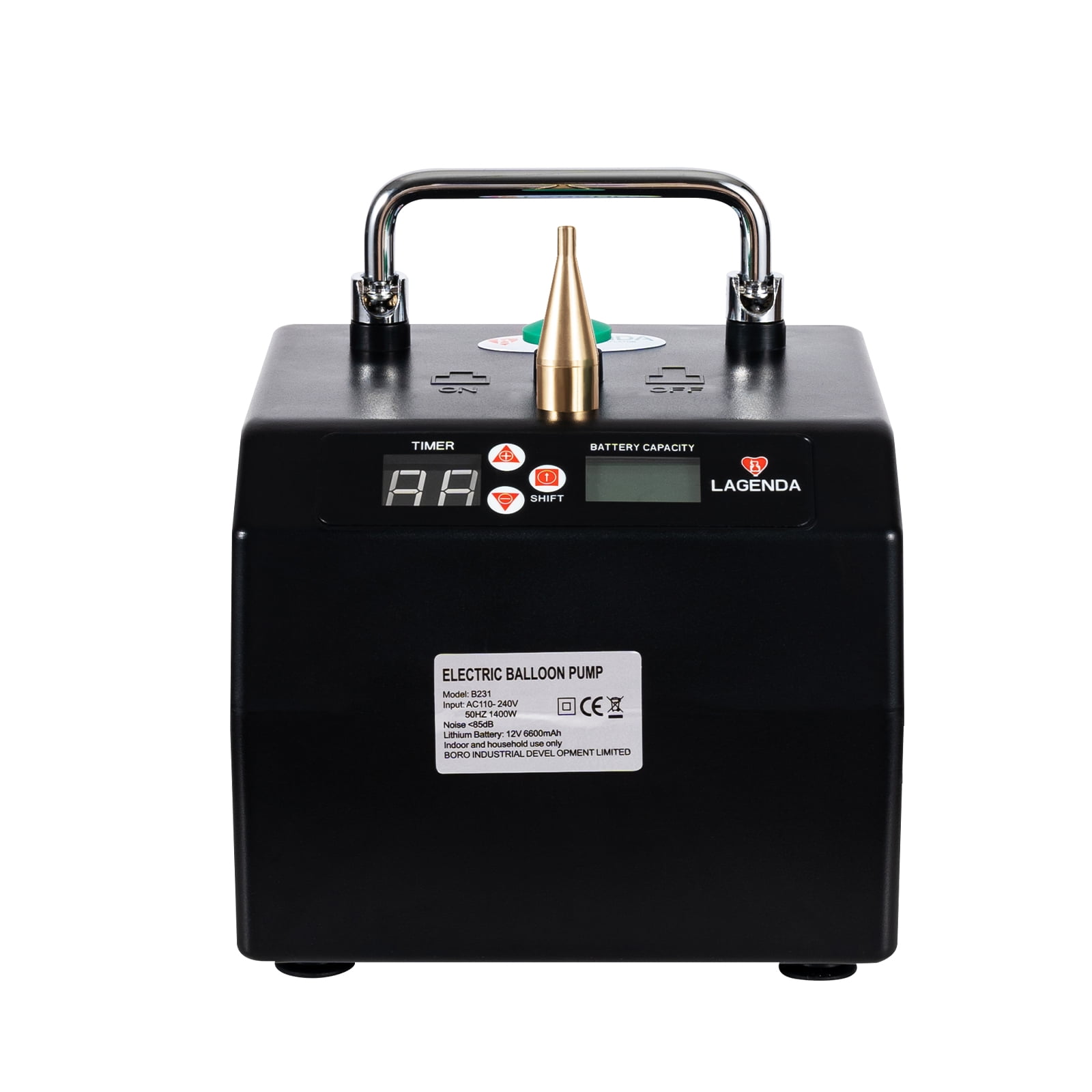 Lagenda Electric Balloon Pump Inflator (120W, Black, 6.3 x 5.9 x 5.1 in) oryf9