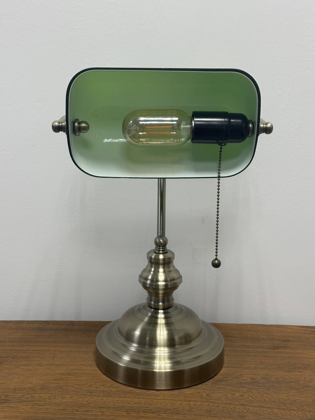 Green Bank Desk Lamp Traditional Banker Style Metal Task Light (Green, 15 in) nazmo