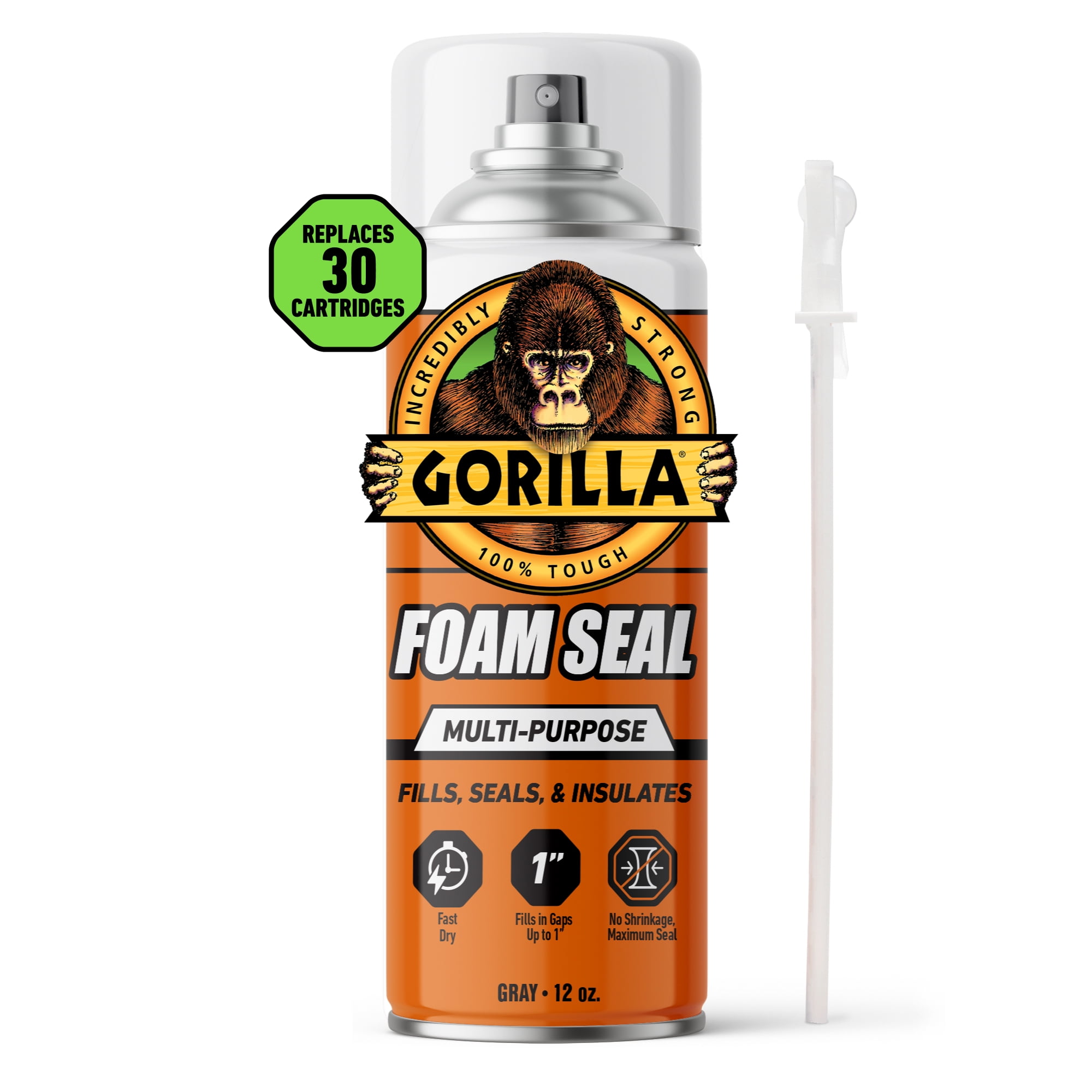 Gorilla Multipurpose Insulating Foam Sealant (Gray, 12 oz) tfldr