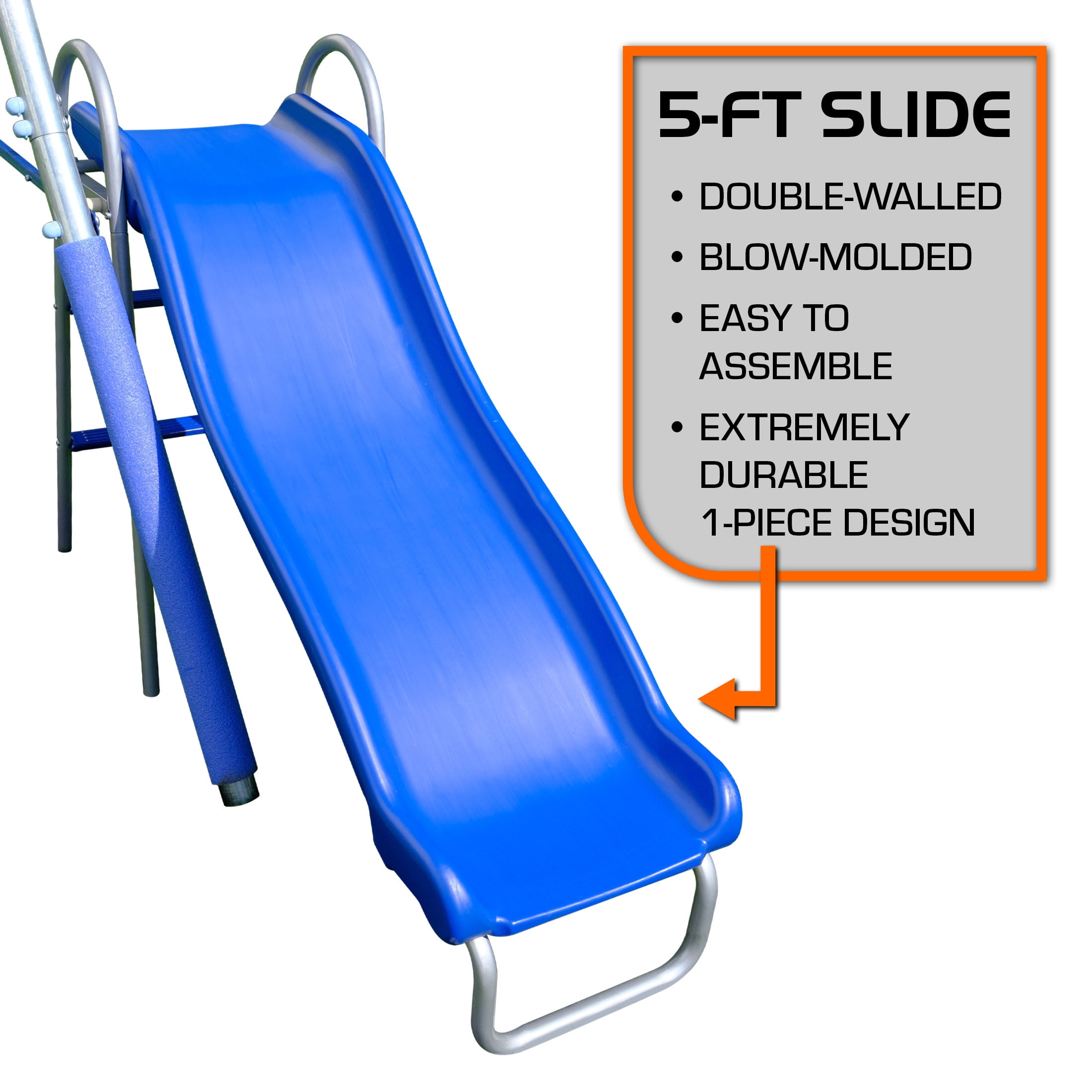 The Swing Company Oxford Galvanized Metal Swing Set with LED Swing, Saucer Swing, and 5-ft Slide (Green, 1 Set) guzy7