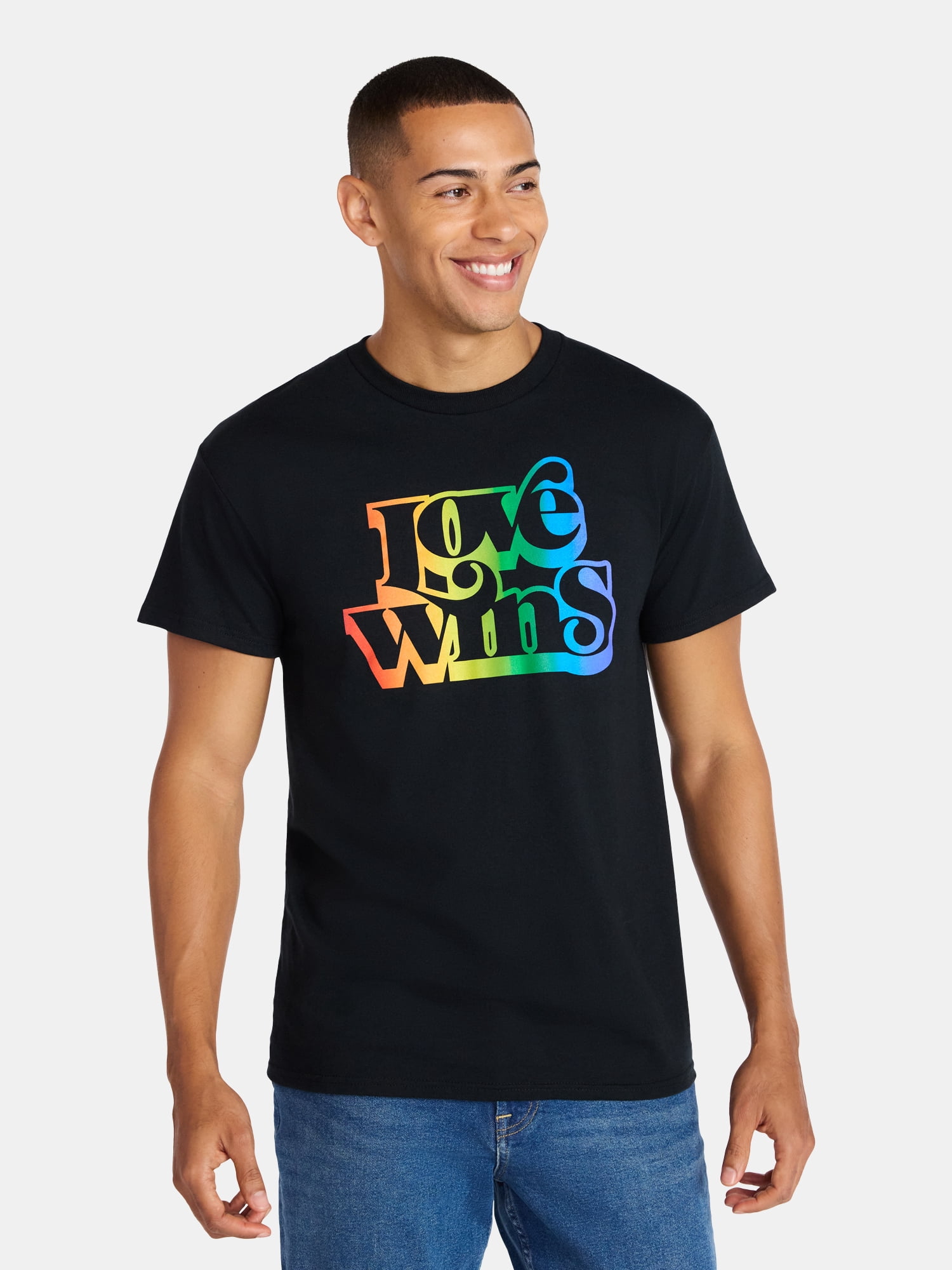 Pride Love Wins Graphic Tee Shirt (Black, XS) kfadr