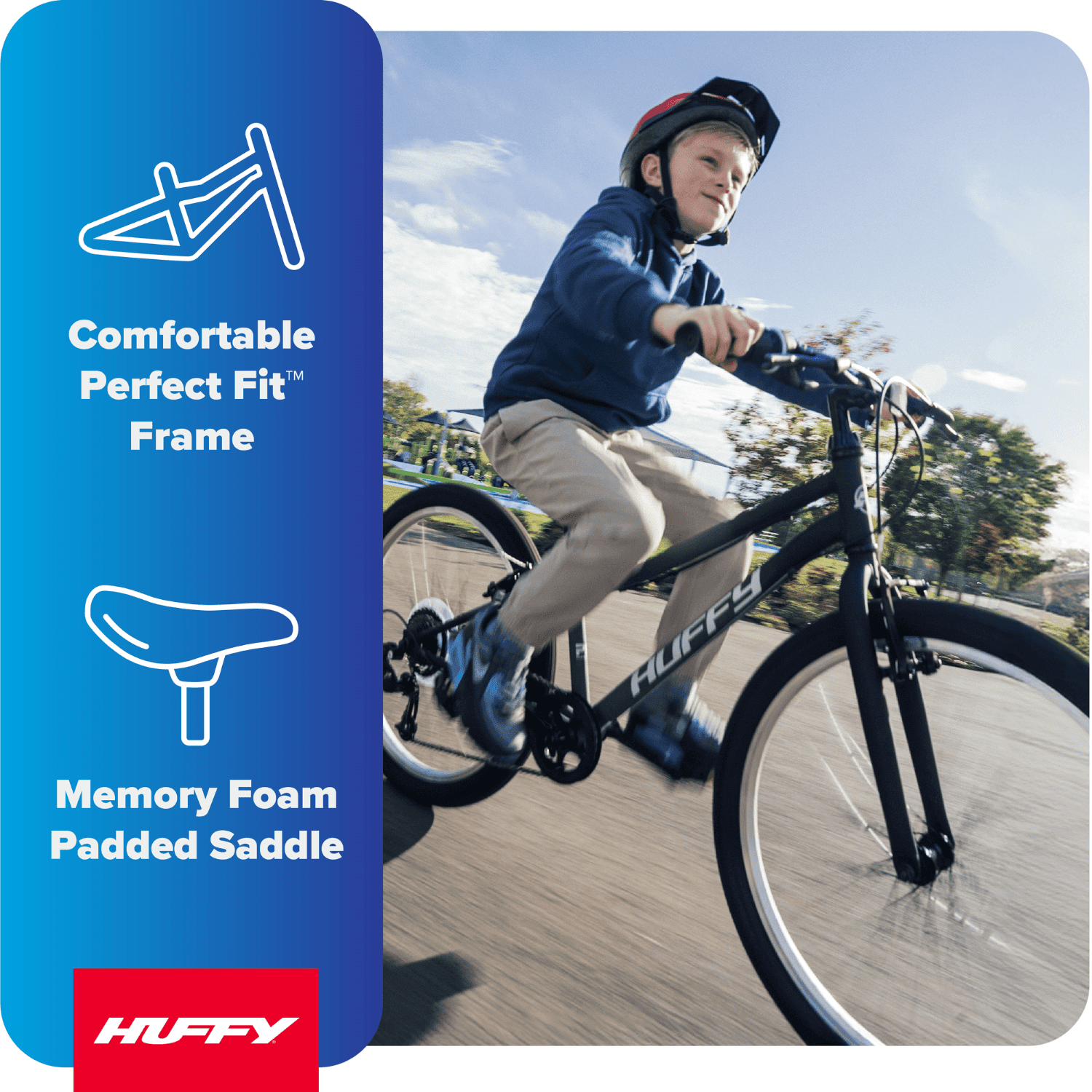 Huffy 24-Inch GRM Kids Bike, 7-Speed Drivetrain, Perfect Fit Frame, Dual Hand Brakes (Cool Gray, 24 in) baefv