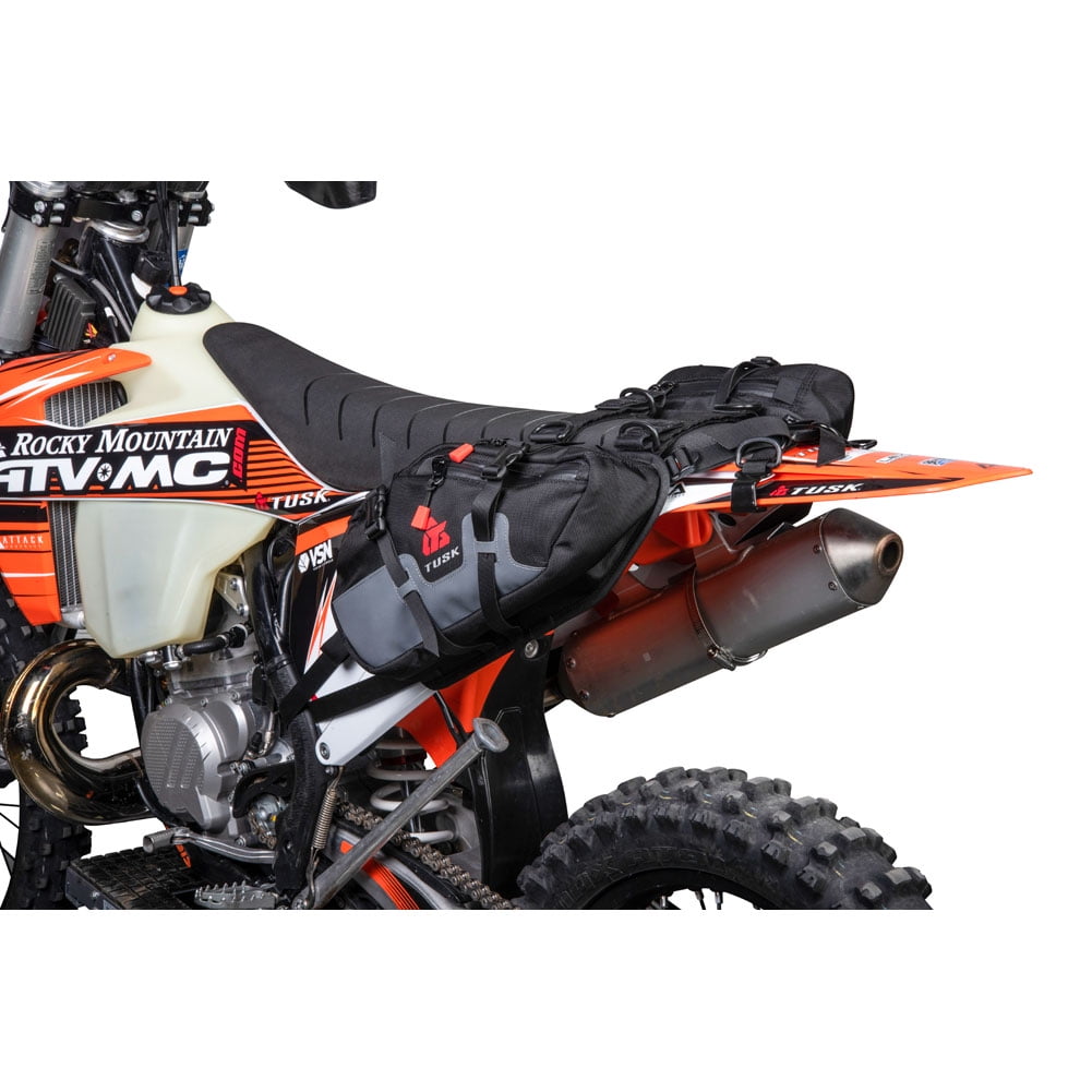 Tusk Traverse Pannier Bags Rackless Adventure Motorcycle Luggage System (Black/Grey, 16 Liters) 1p1gk