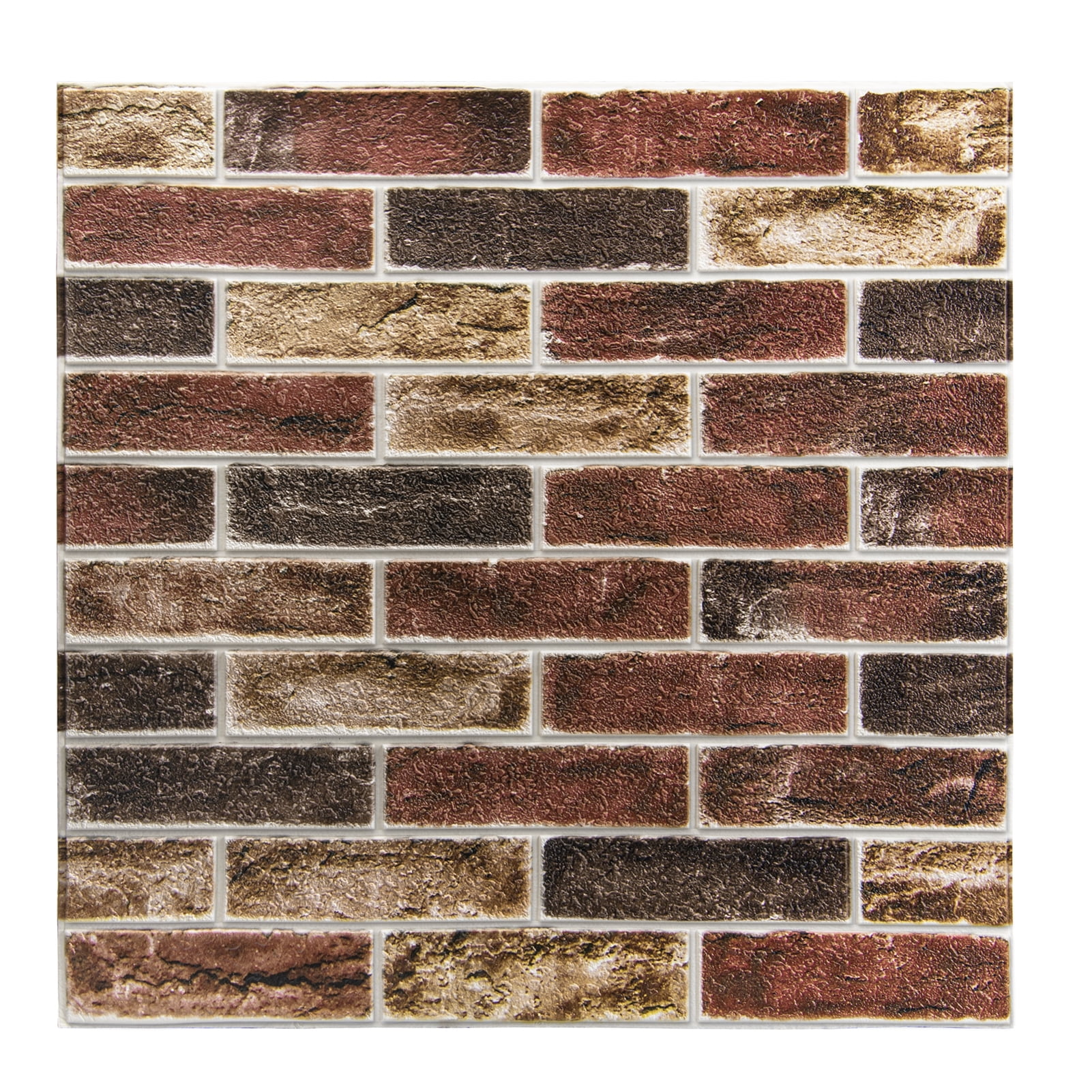 Art3d Peel and Stick 3D Faux Brick Wall Panels (Red Brown, 20-Pack, 105 Sq.Ft) tnqme