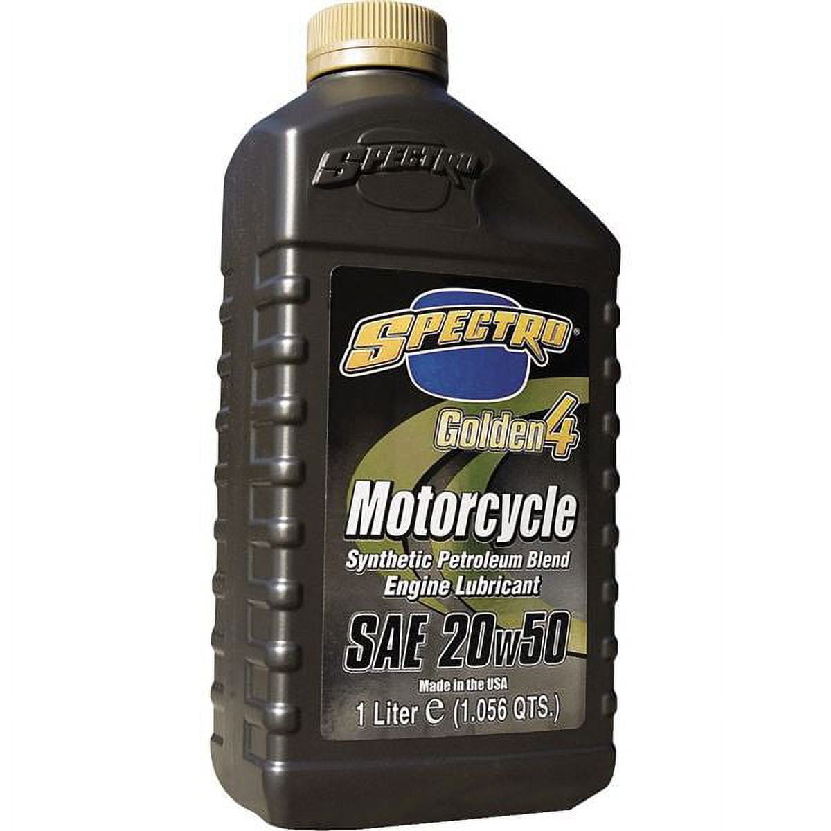 Spectro Golden Motorcycle Semi-Synthetic 4T Engine Oil (20W50, 33.8 fl oz) 8glsy