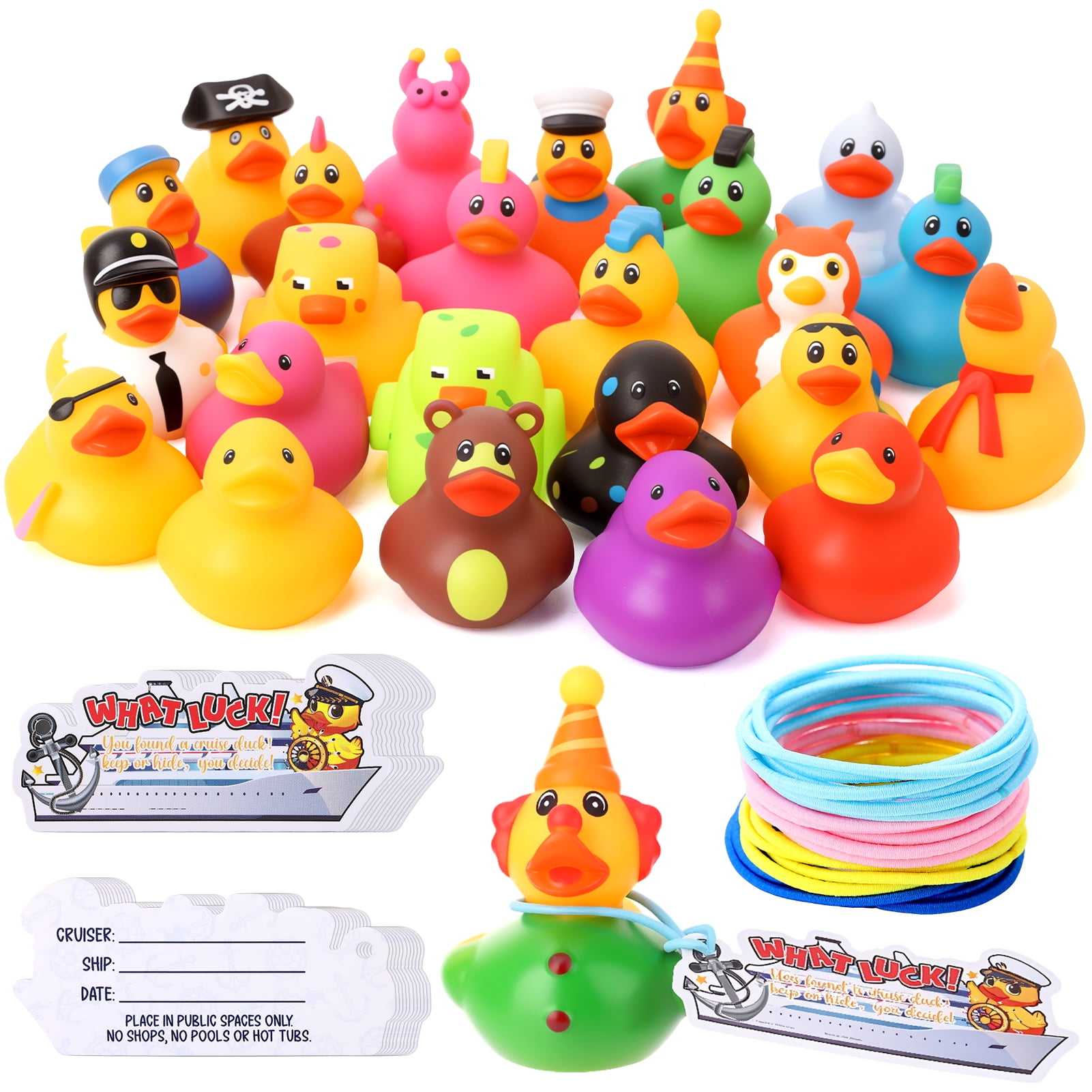 sixwipe Rubber Duck Bath Toy Set for Cruise and Jeep Games (72 Piece Set, 2 in) kd5yh