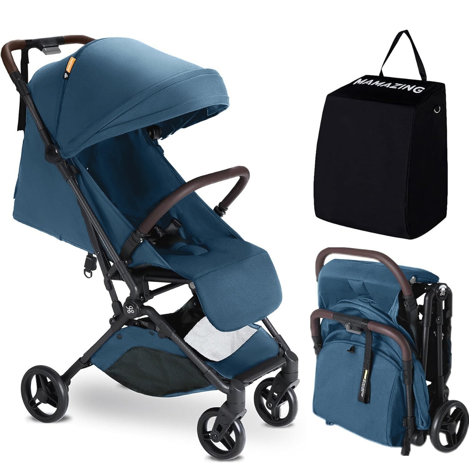 Mamazing Ultra Air Lightweight Foldable Travel Stroller (Blue, 11.5 lb) ffkaa
