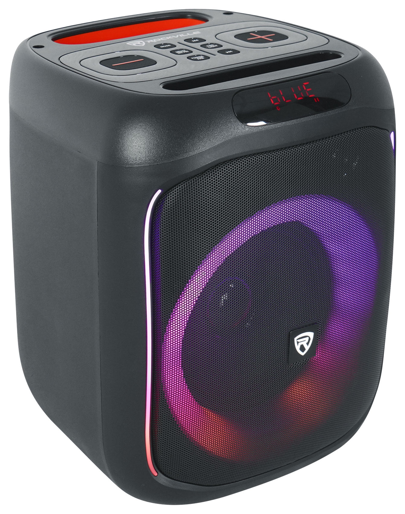 Rockville ROCKBOX PRO V2 Portable Bluetooth Party Speaker with LED Lights and Microphone Input (6.5 in, 150w) lxwdn