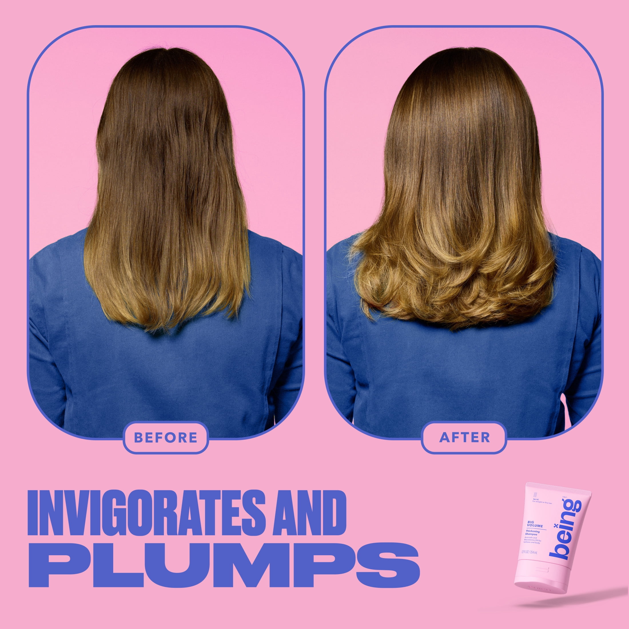 BEING Big Volume Thickening Shampoo with Avocado and Macadamia Oil (11.97 fl oz) l1vwx