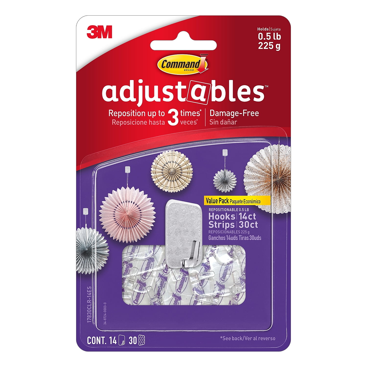 Command Adjustable Adhesive Hooks (Damage-Free Hanging, 14 Pack) tb1qg
