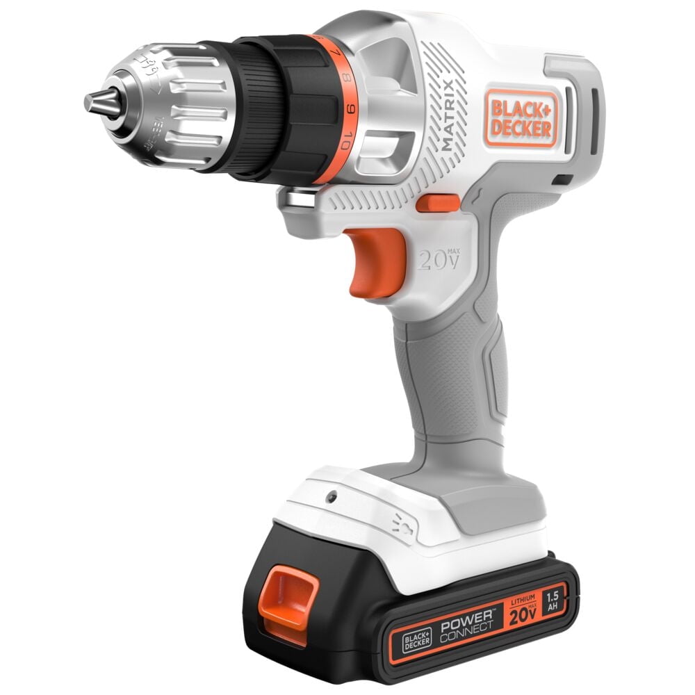 BLACK+DECKER 20V MAX MATRIX Cordless Drill Driver Kit (Black, 1 Kit) sqme8