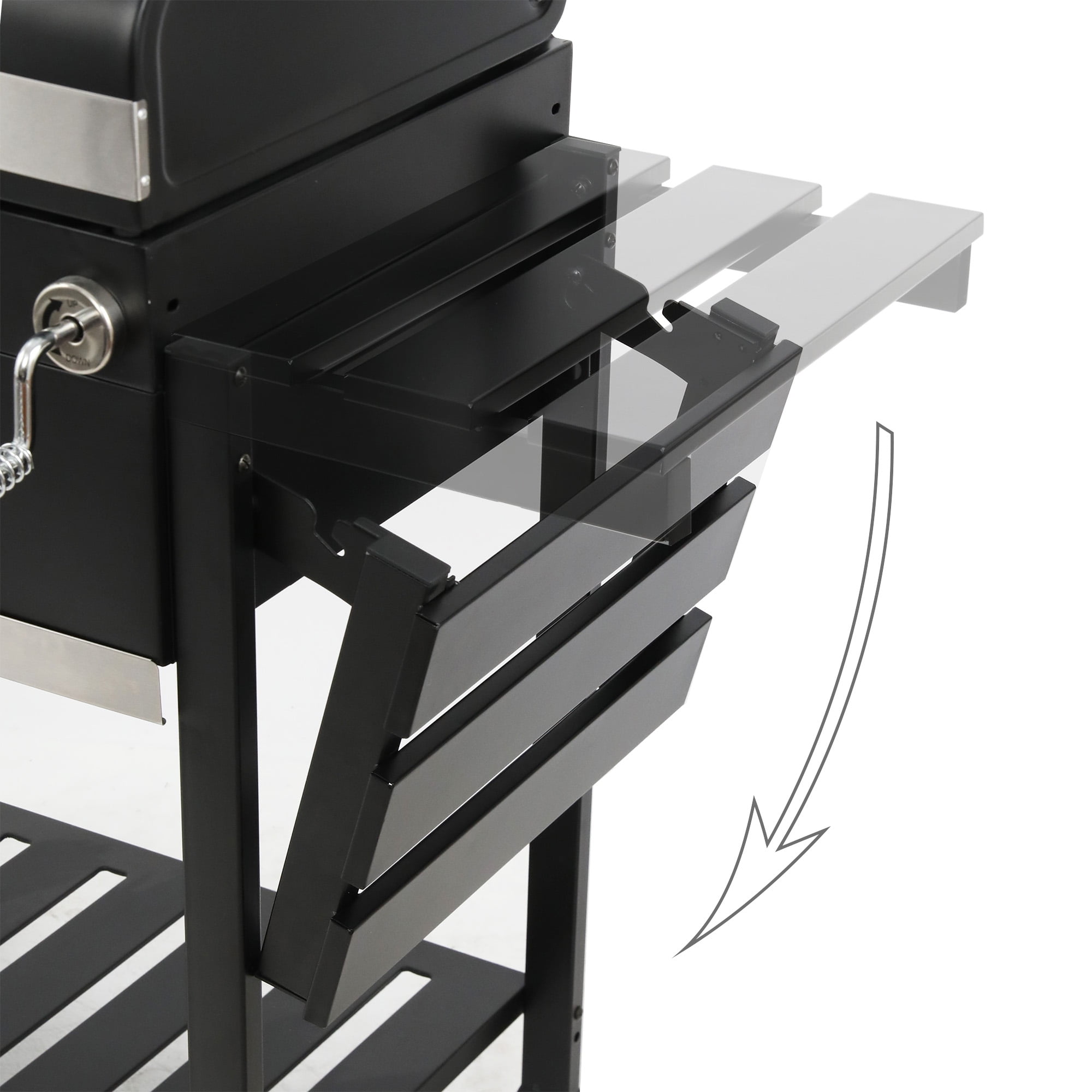 Royal Gourmet CD1824EN Charcoal BBQ Grill with Adjustable Charcoal Pan and Side Tables (Black, 474 sq in) e9i79