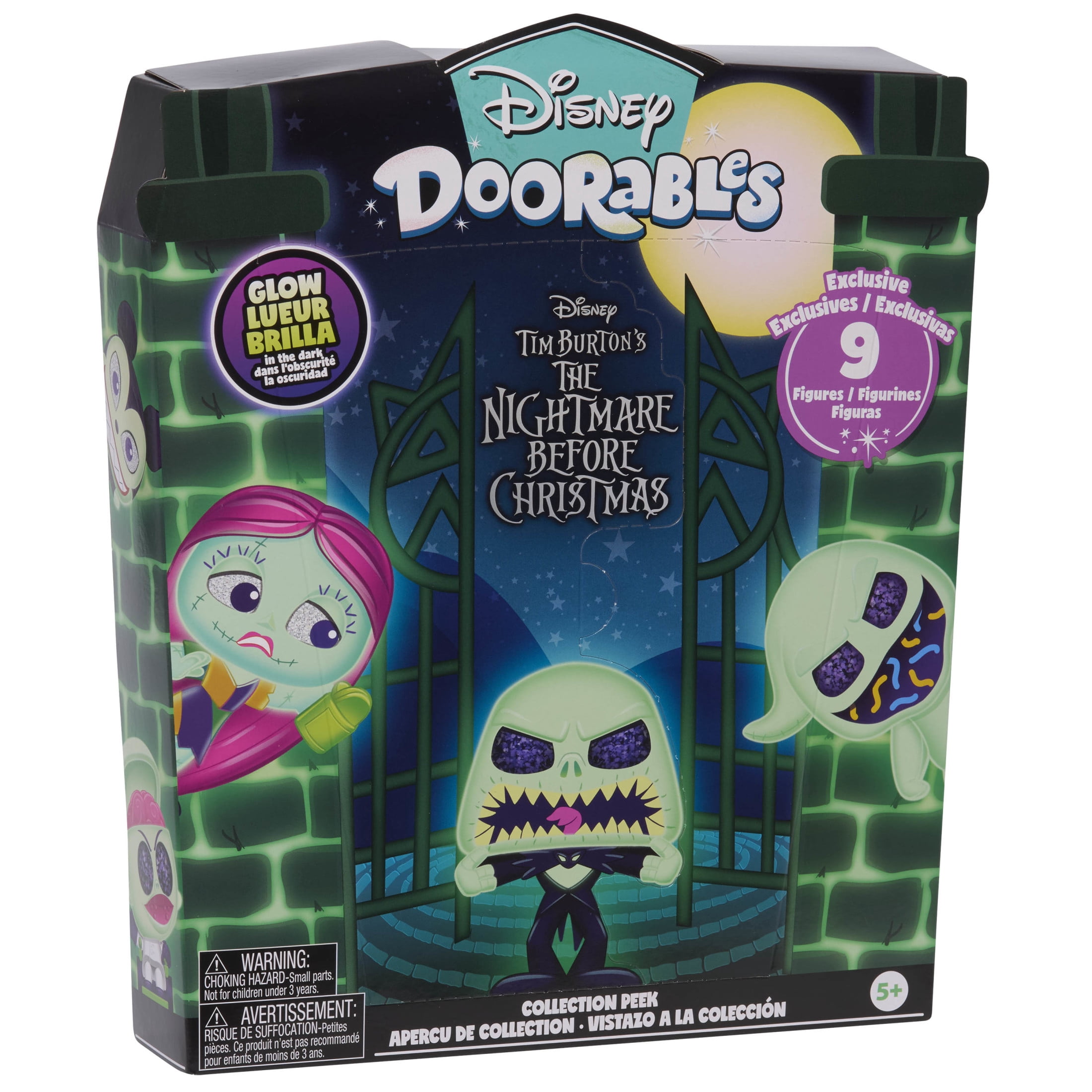 Disney Doorables The Nightmare Before Christmas Collection Peek, Glow-in-the-Dark Collectible Figures (9 Pack, 1.5 in) peg15