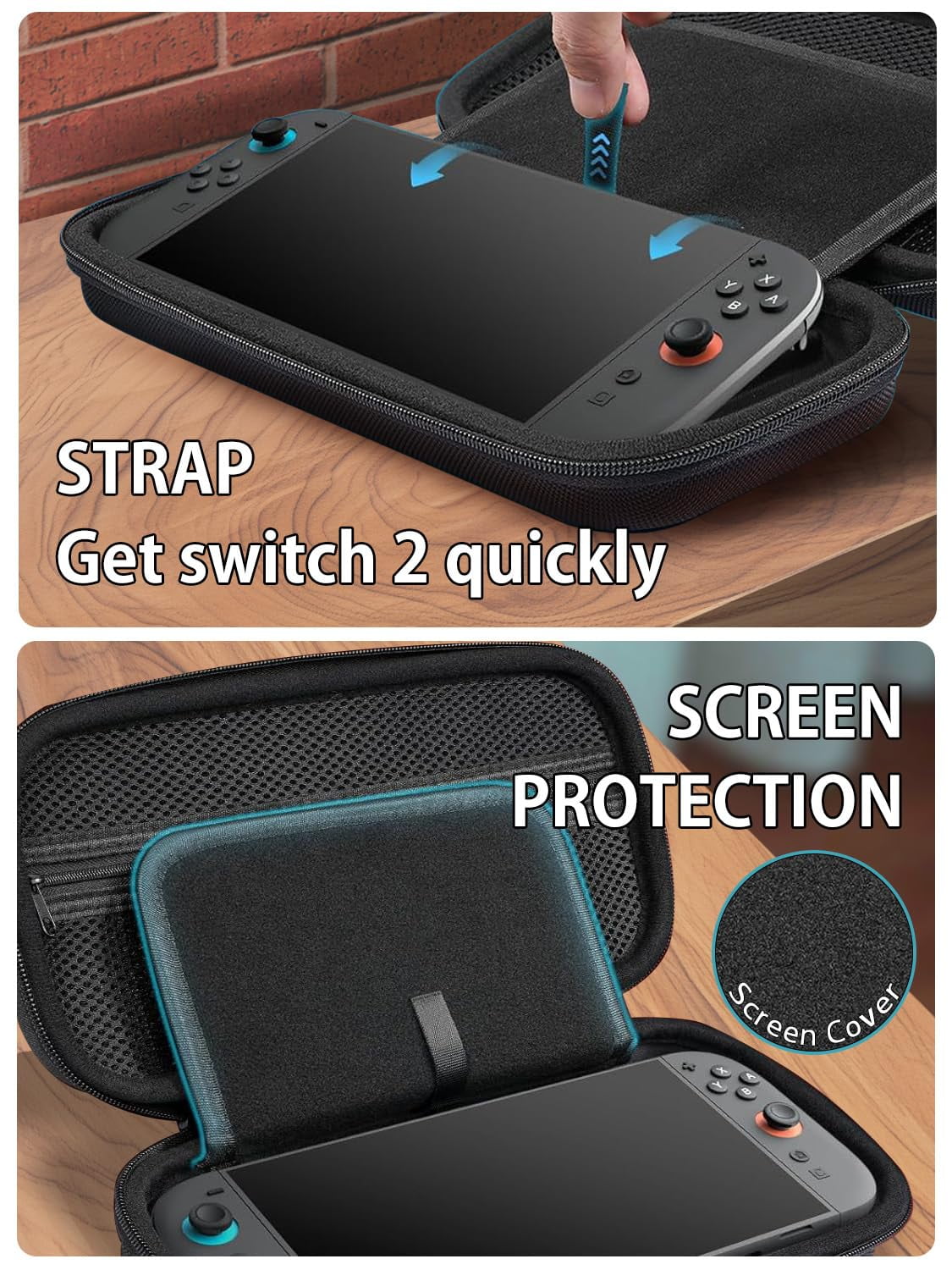 NBCP Hard Shell Carrying Case for Nintendo Switch 2 (Black, 11 in x 5.2 in x 1.7 in) wbvtp